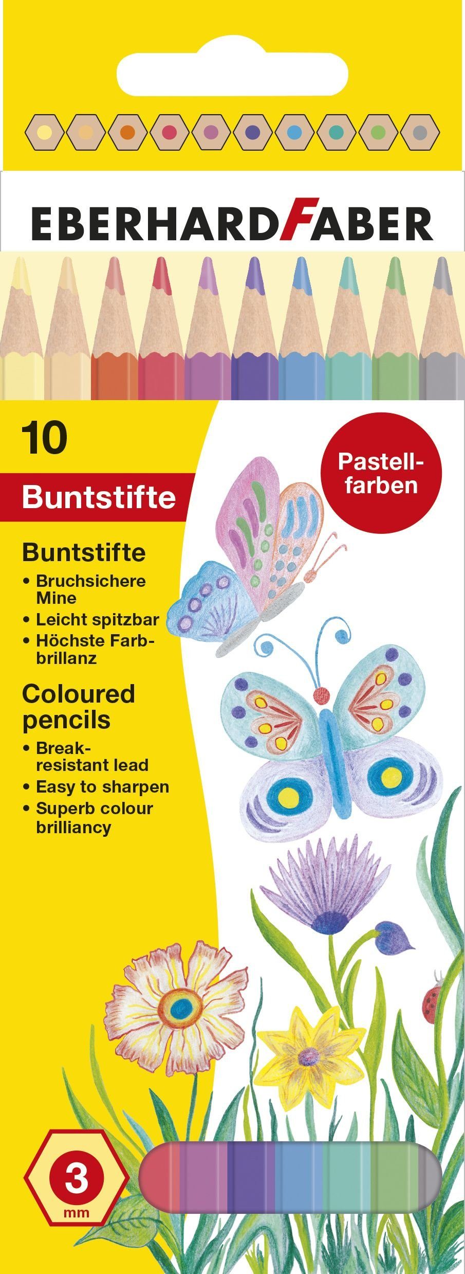 Eberhard Faber Klemmen Buntstiftetui sortiert Farbstifte, 3mm, Pastell