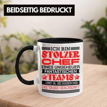 Trendation Tasse Trendation - Stolzer Chef Tasse Geschenk Von Team Bester Chef Geschenkidee Lustiger Spruch Und Ja Sie Haben Mir Die Tasse Geschenkt