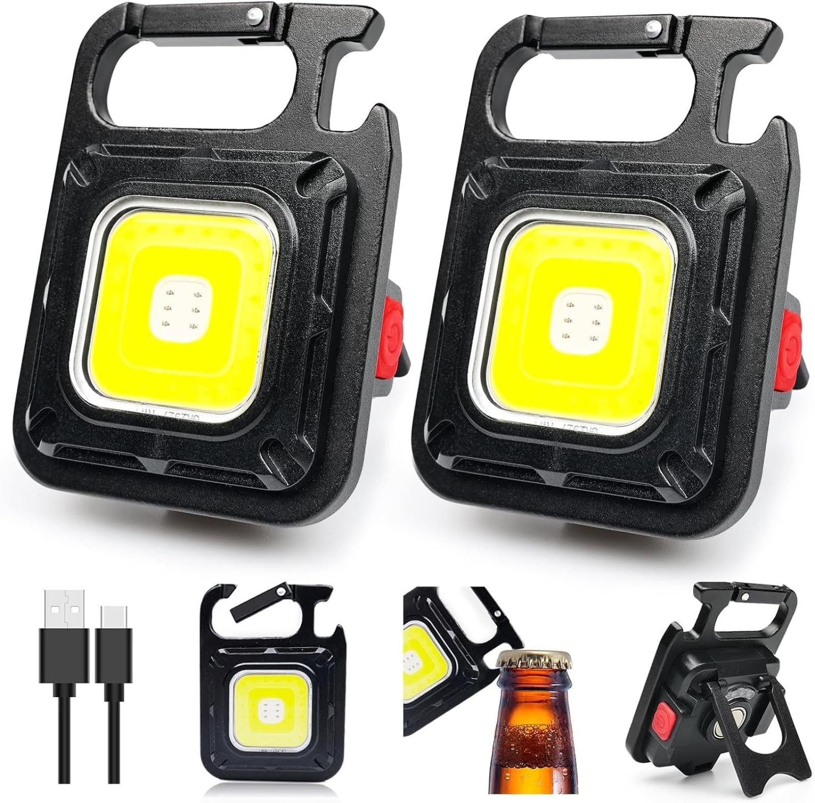 FELIXLEO Schalter COB Schlüsselanhänger-Arbeitsleuchte 2pc taschenlampe mini led (1-St)
