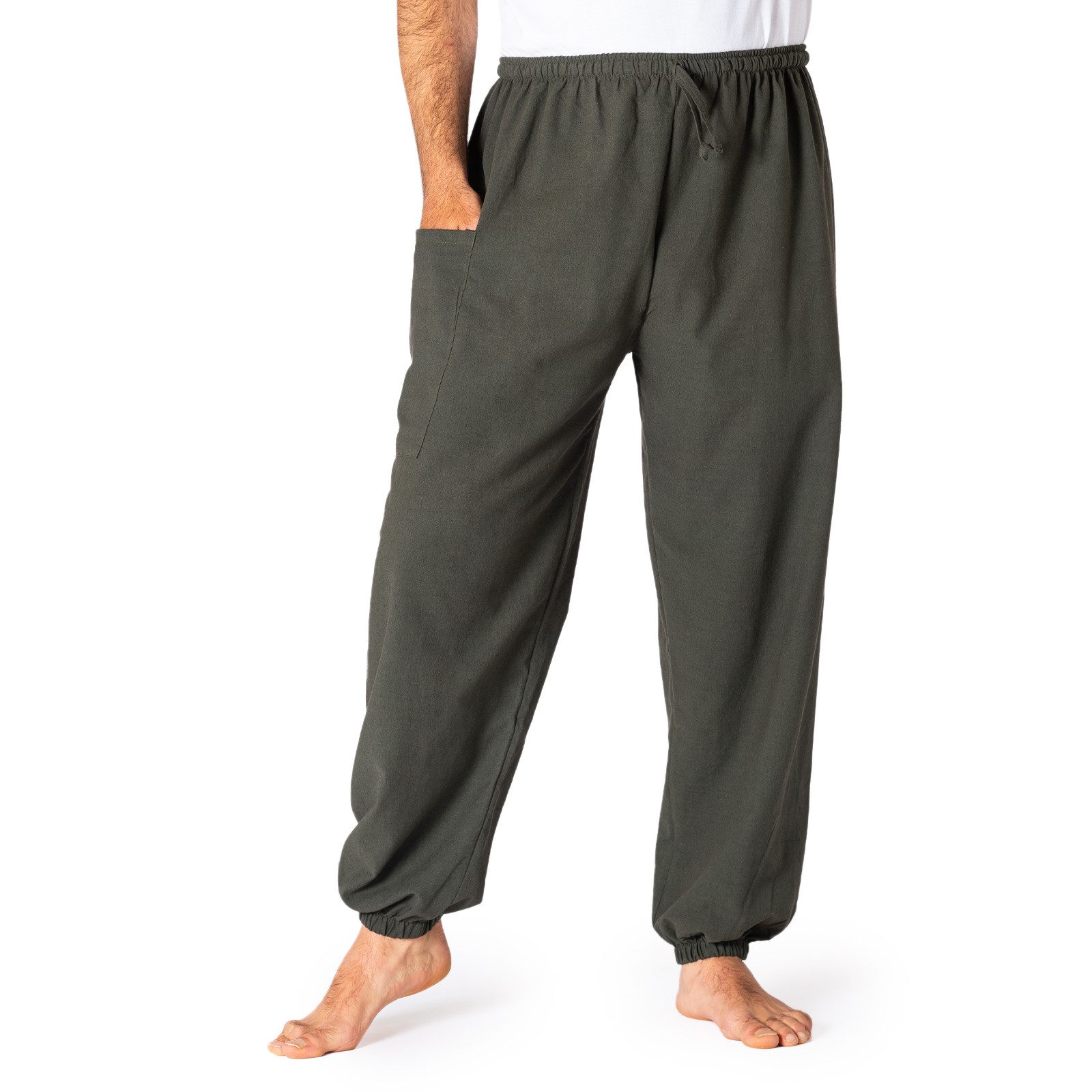 Relaxhose Loungehose einfarbig aus 100% Baumwolle bequeme Muckhose Relaxhose