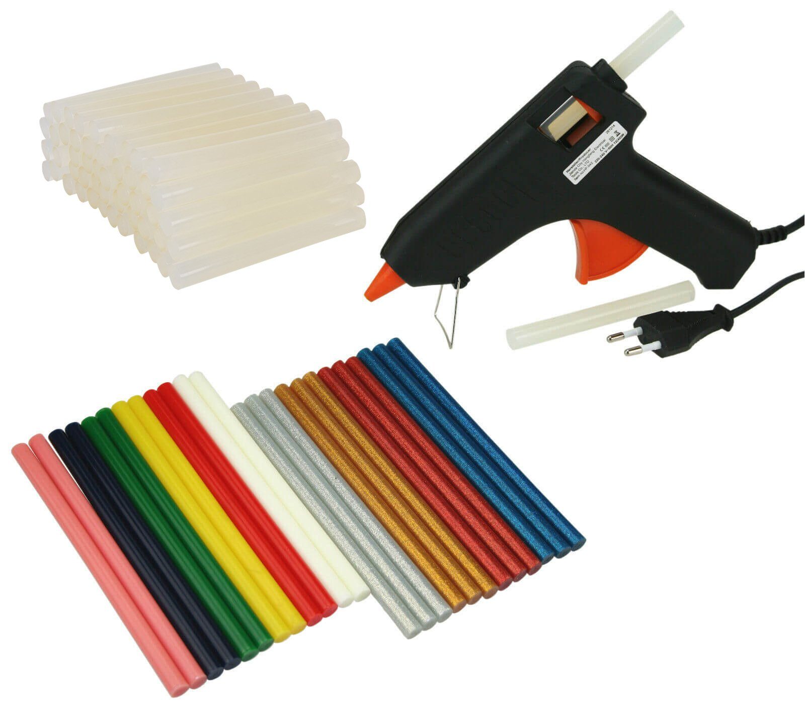 Heißklebepistole Heißklebepistole Set XXL mit Klebesticks bunt glitzer transparent