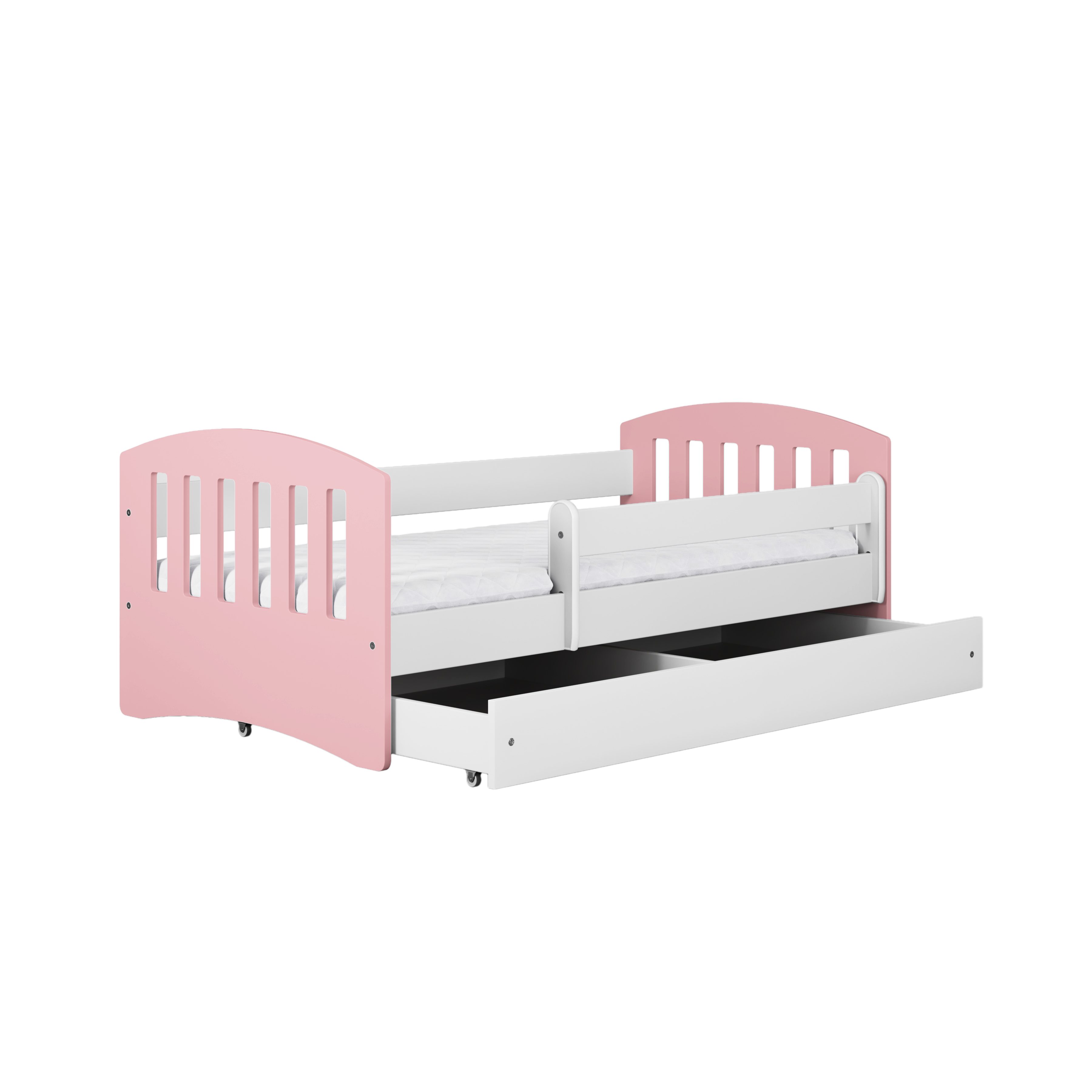 Raumhirsch Furniture Kinderbett 70x140, 80x160, 80x180 cm - Komplettset mit Schublade (Bett für Jungs & Mädchen, inklusive Rausfallschutz und Lattenrost), verschieden Farben