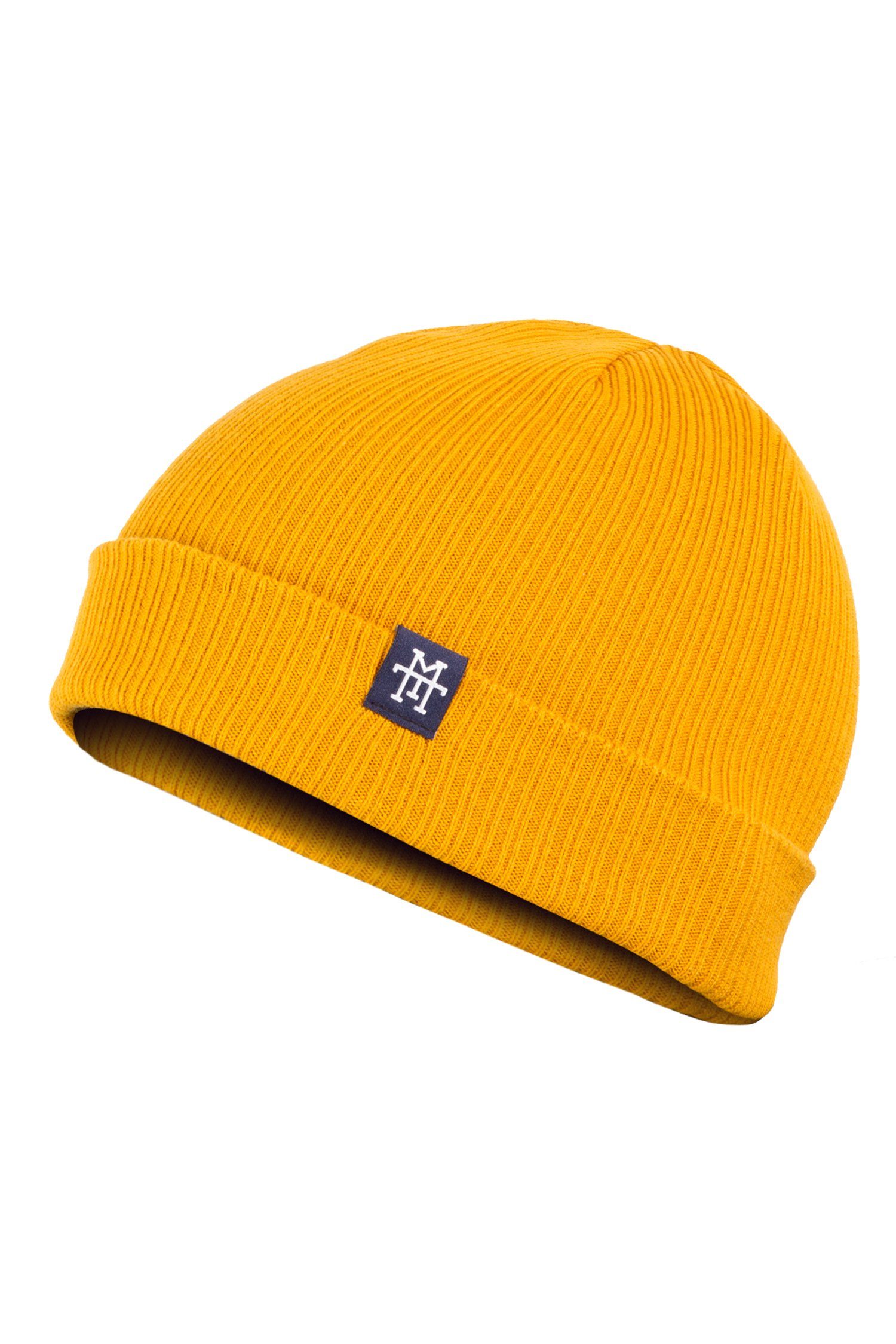 Mustard Beanie Mütze Slouch/ 2-in-1 Beanie Manufaktur13 - Cotton Double Baumwolle Cuffed Sided