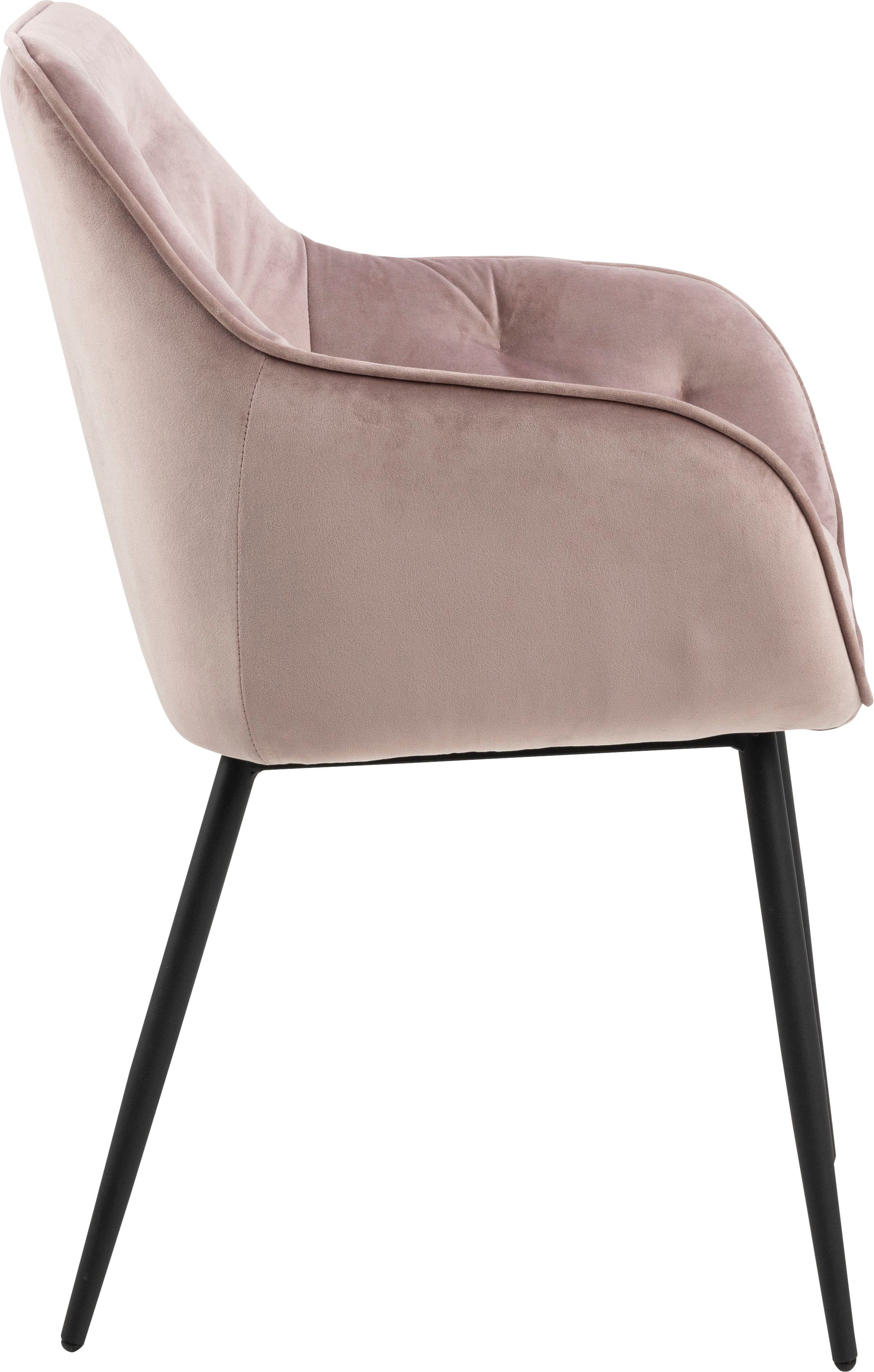 79cm (Set, mit hellrose rosa Sitzhöhe Bistrostuhl ACTONA GROUP St), dusty | Samtbezug, Steppungen; 2