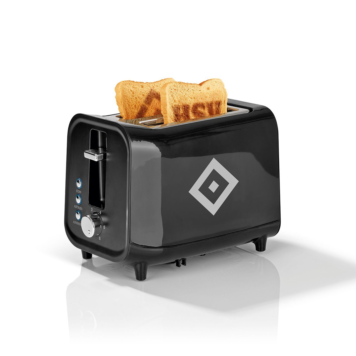 HSV Toaster, für 2 Scheiben, 800 W, mit Soundfunktion und HSV-Logo