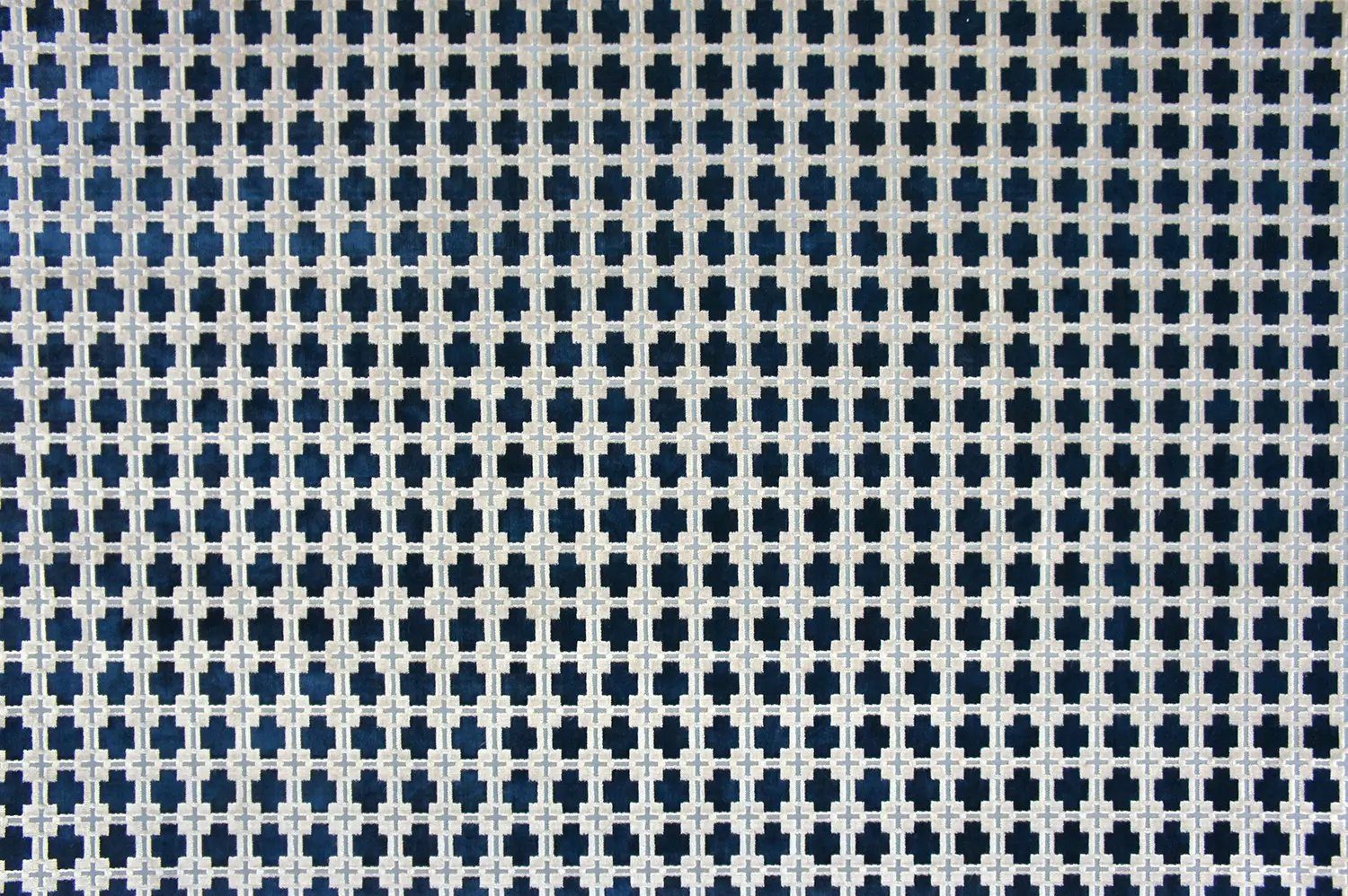 Stofferia Stoff Polsterstoff Samt Velour Jacquard Maui Dunkelblau, Meterware
