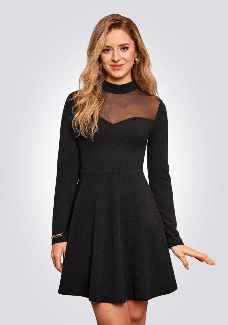 Cupshe A-Linien-Kleid Kleid mit Chiffon-Einsatz & hohem Bund