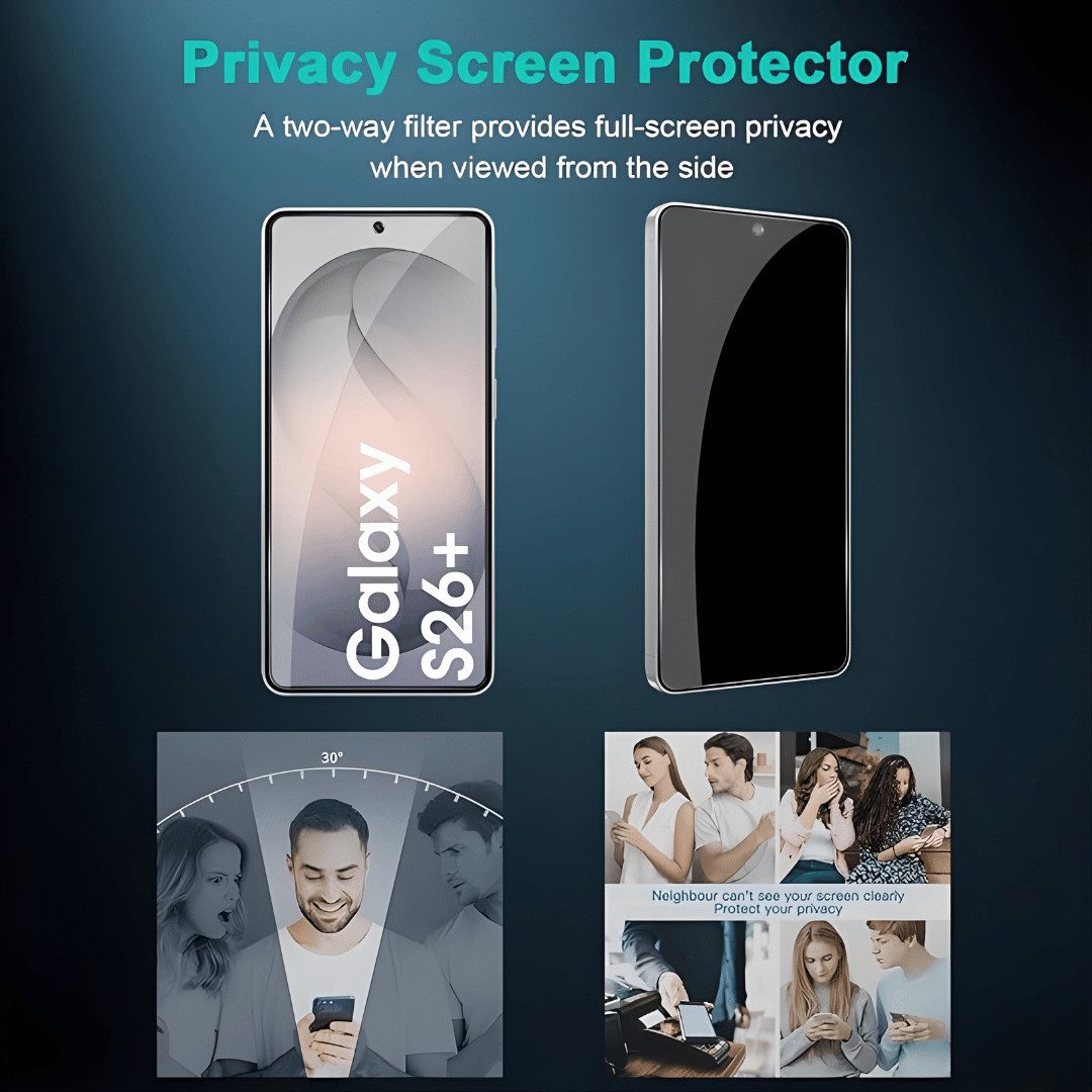 SmartUP Displayschutzglas 2X Blickschutz für Samsung Galaxy S26 Plus Panzerfolie Privacy Display für Samsung Galaxy S26 Plus, 2 Stück, Anti-Spy, Blickschutz, Pr – Bild 2 von 5