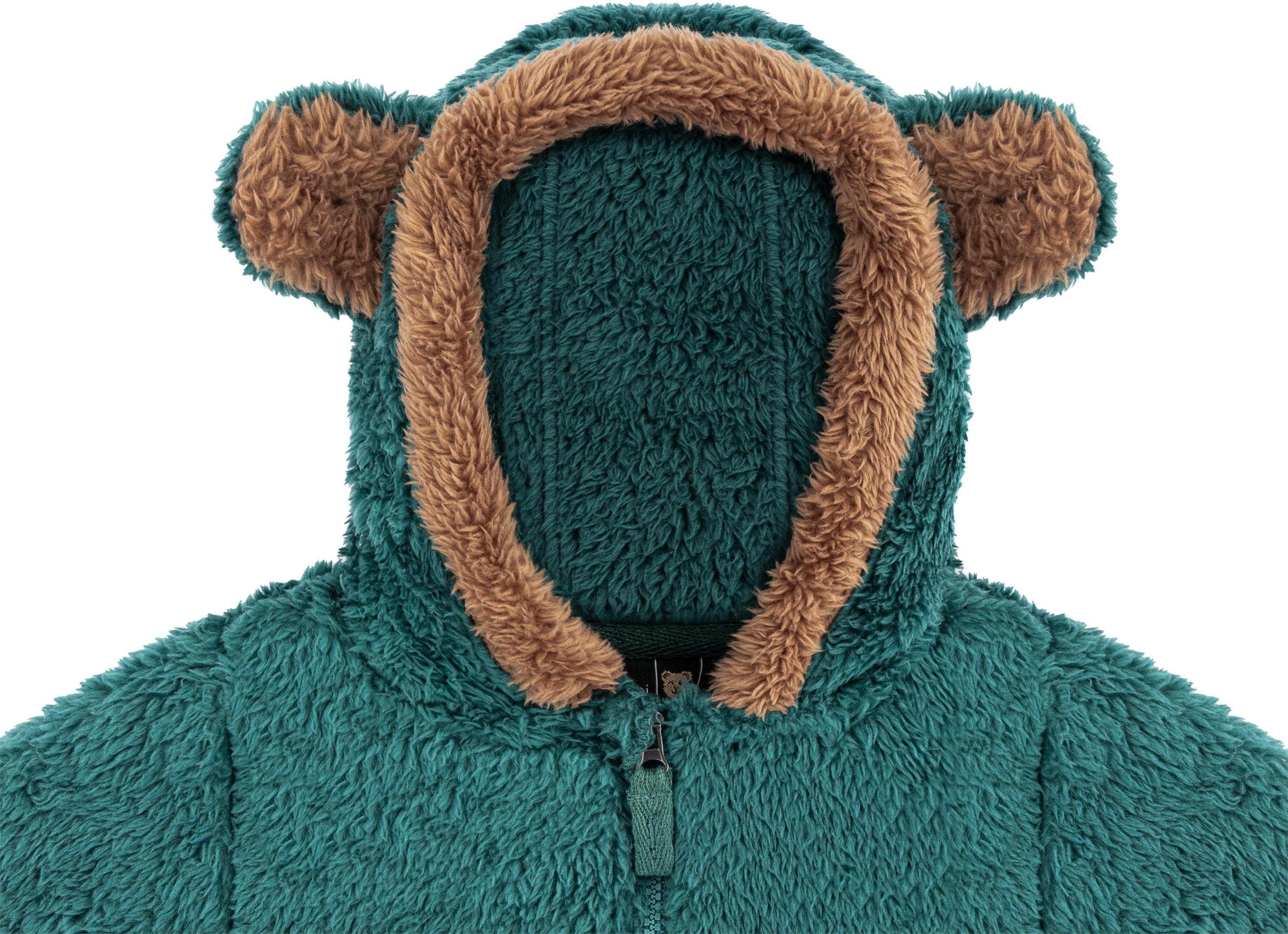 normani Fleecejacke Kinder Teddy Jacke Barvas Winterjacke Übergangsjacke Sherpajacke mit Kapuze und Ohrem