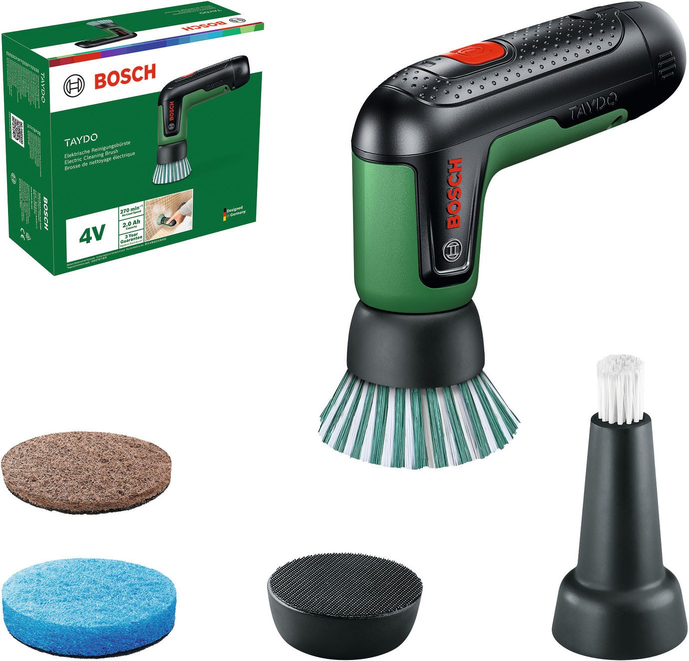 Bosch Home & Garden Akku-Oberflächenbürste Reinigungsbürste TAYDO, Inkl. Akku und USB-C Ladekabel enthalten