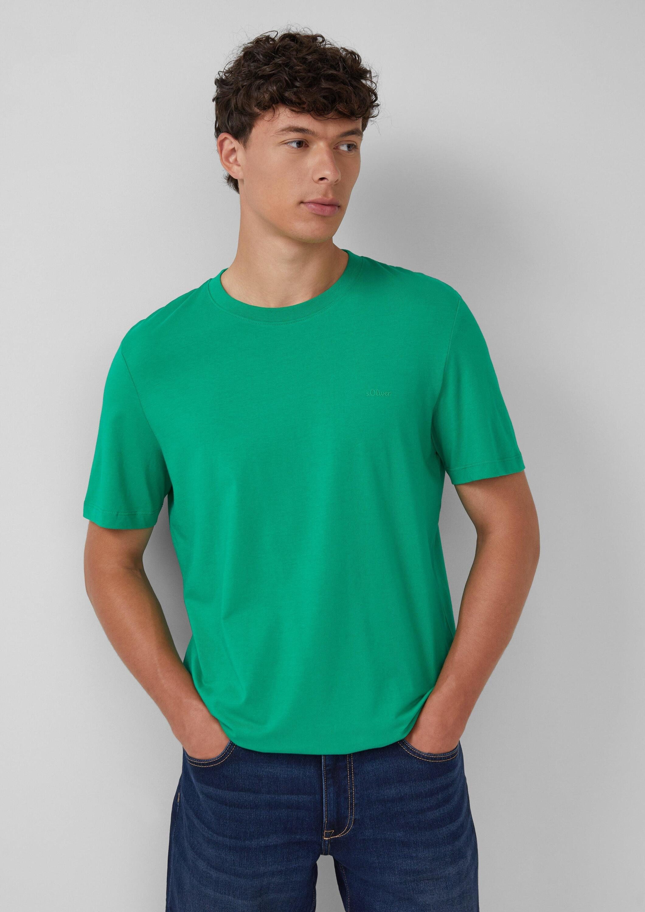 s.Oliver Kurzarmshirt T-Shirt Baumwoll-T-Shirt mit Logo-Print günstig online kaufen