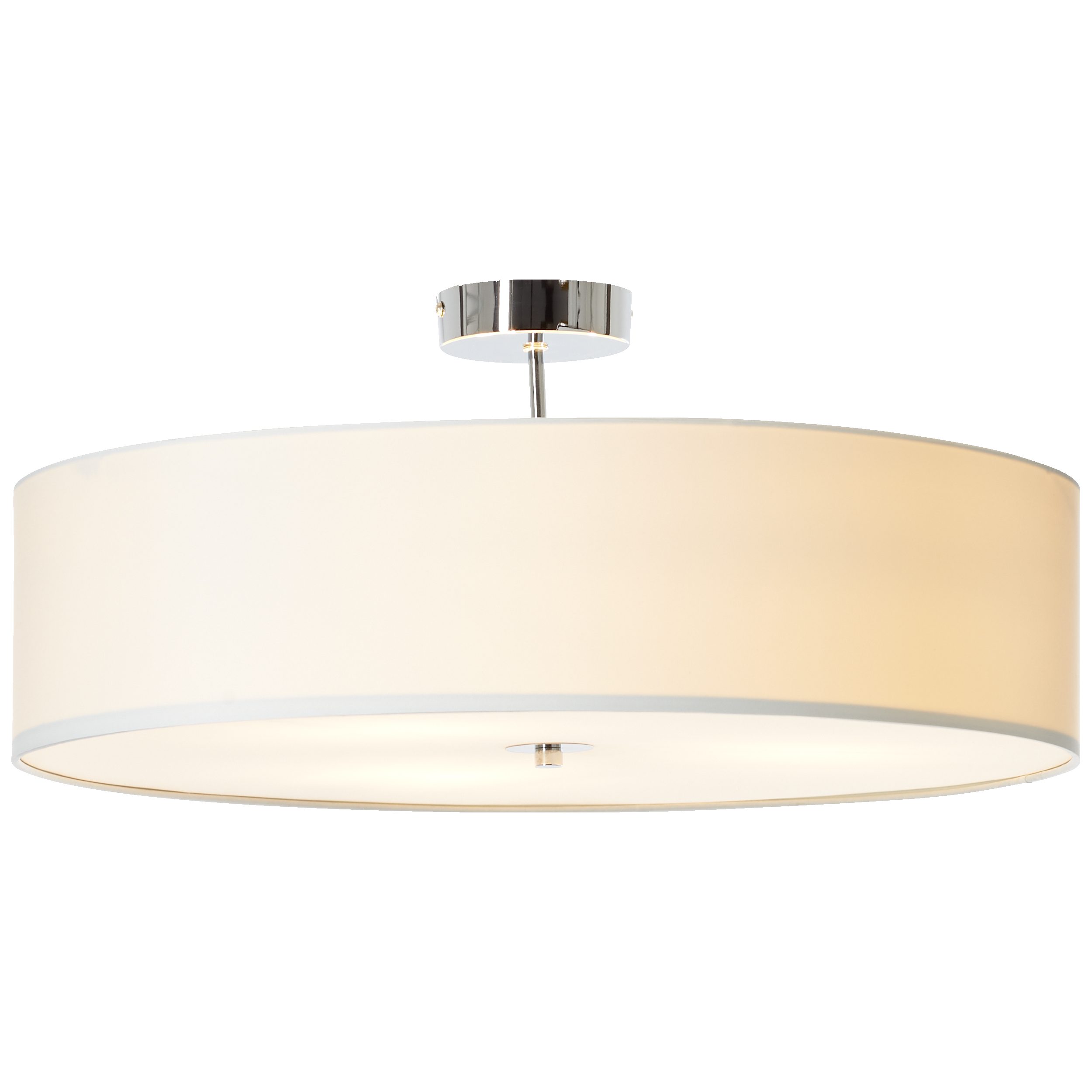 Lightbox Deckenleuchte, ohne Leuchtmittel, moderne Deckenlampe, mit schlichtem Stoffschirm, Metall/Textil Ø60cm