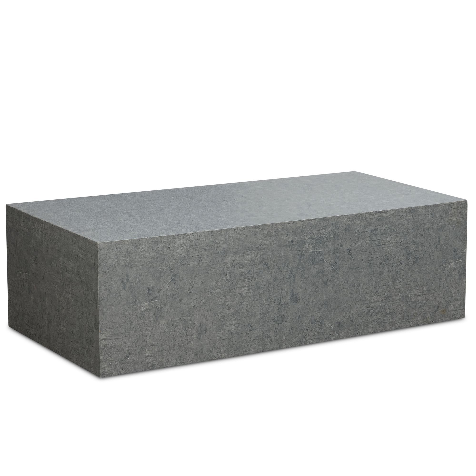FINEBUY Couchtisch FB59591 (MONOBLOC 100x50x30 cm MDF Beton Optik Modern), Kaffeetisch Groß Rechteckig, Sofatisch Grau
