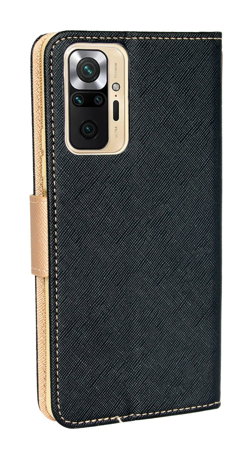 Handyhülle Buch Tasche "Fancy" XIAOMI REDMI NOTE 10 PRO, Kunstleder Schutzhülle Handy Wallet Case Cover mit Kartenfächern, Standfunktion