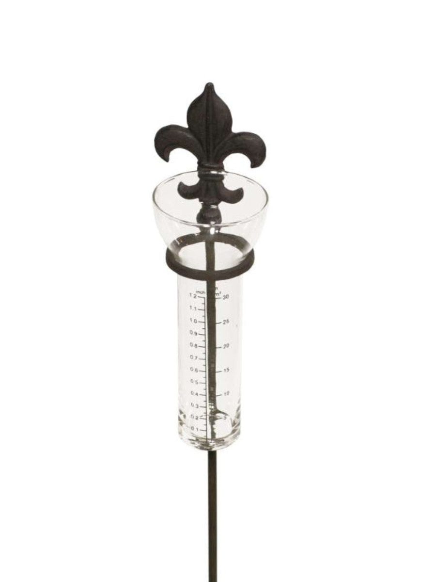 finehomegarden Gartenstecker Regenmesser mit Glas Gusseisen günstig online kaufen