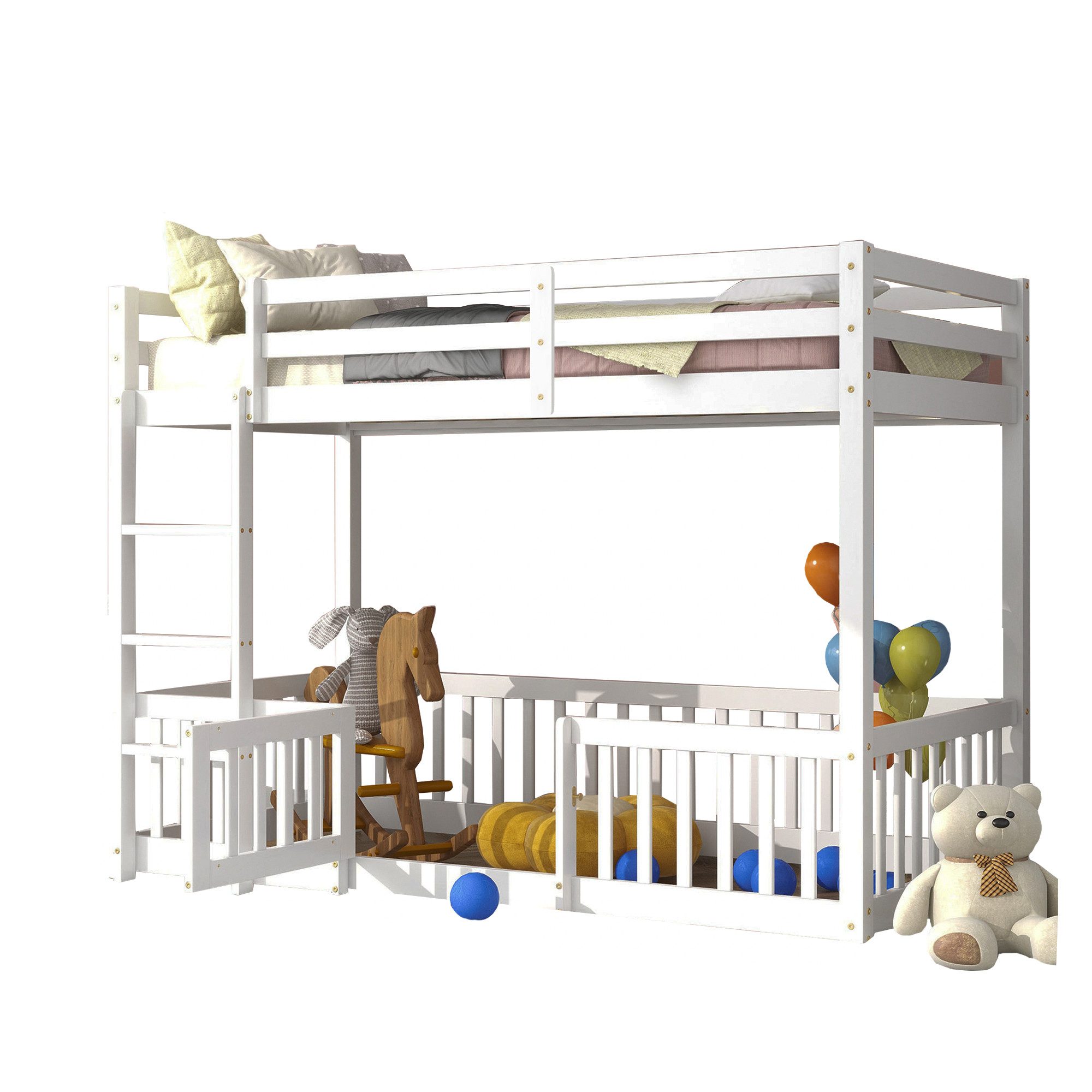 Merax Etagenbett 90x200cm mit Treppe und günstig online kaufen