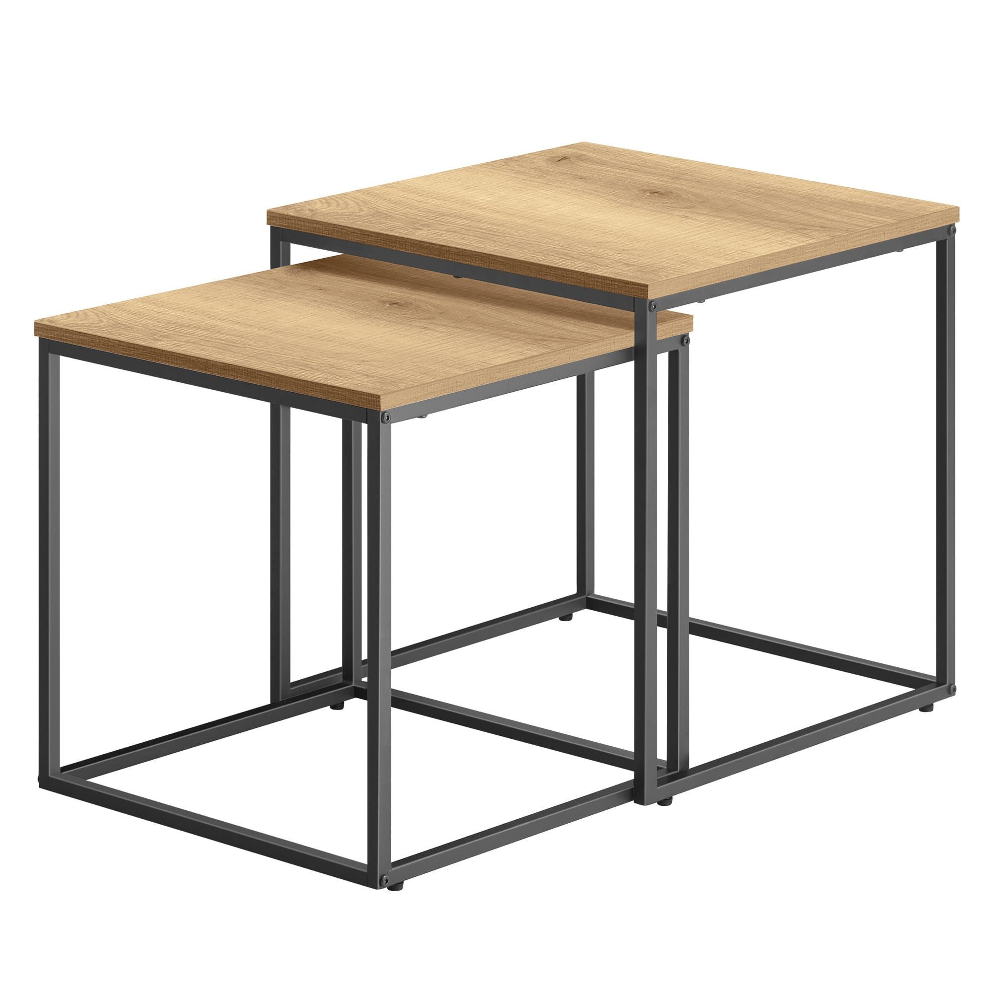 Home Collective Couchtisch 2er Set Beistelltisch Loft Design 2in1 Verschach günstig online kaufen