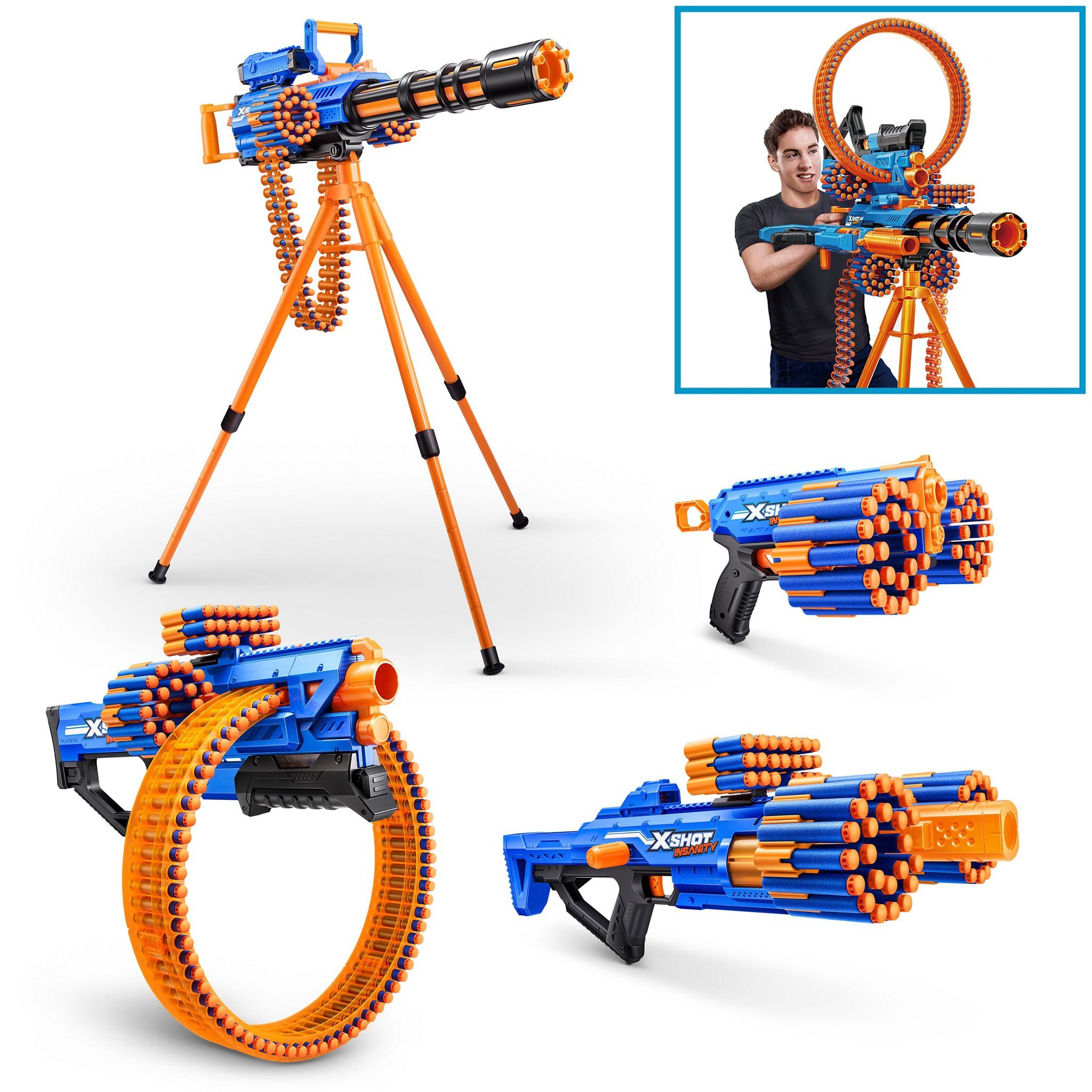ZURU Blaster X-Shot INSANITY Mad-Bundel, 4 in 1 Set - Blaster, X-Shot INSANITY Mad-Bundel, 4 in 1 Set