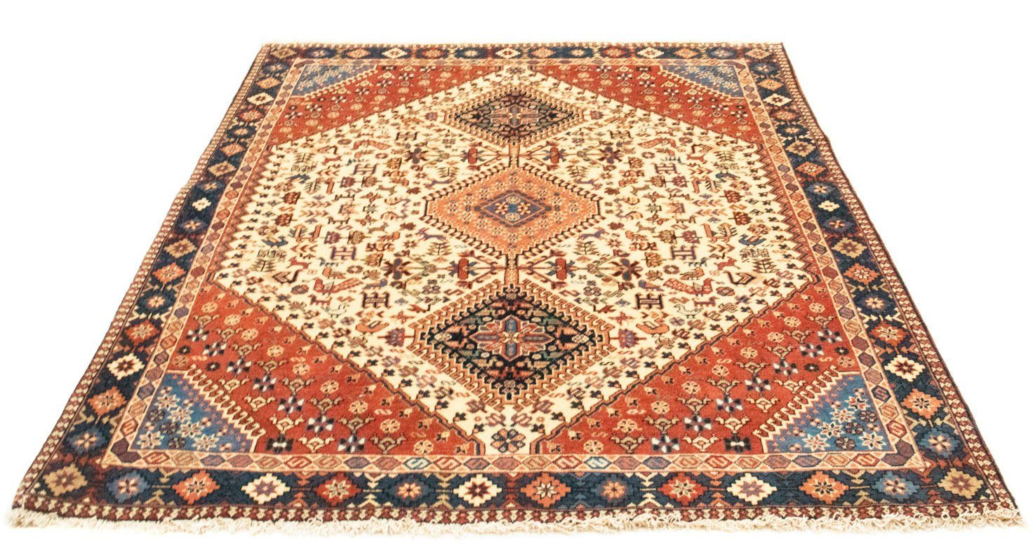 Wollteppich Yalameh Teppich handgeknüpft beige, rechteckig, Höhe 8 mm, handgeknüpft