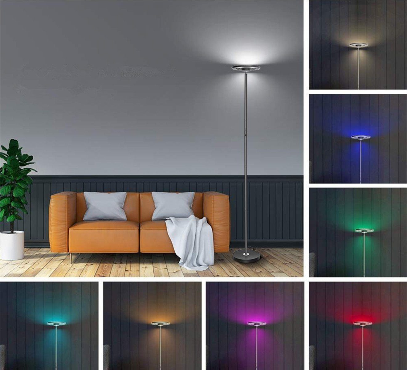 Stehlampe, Farbwechsler, Stehleuchte Ecklampe WIFI+ bluetooth 168cm RGB LED BLiTZWOLF 2700K~6500K