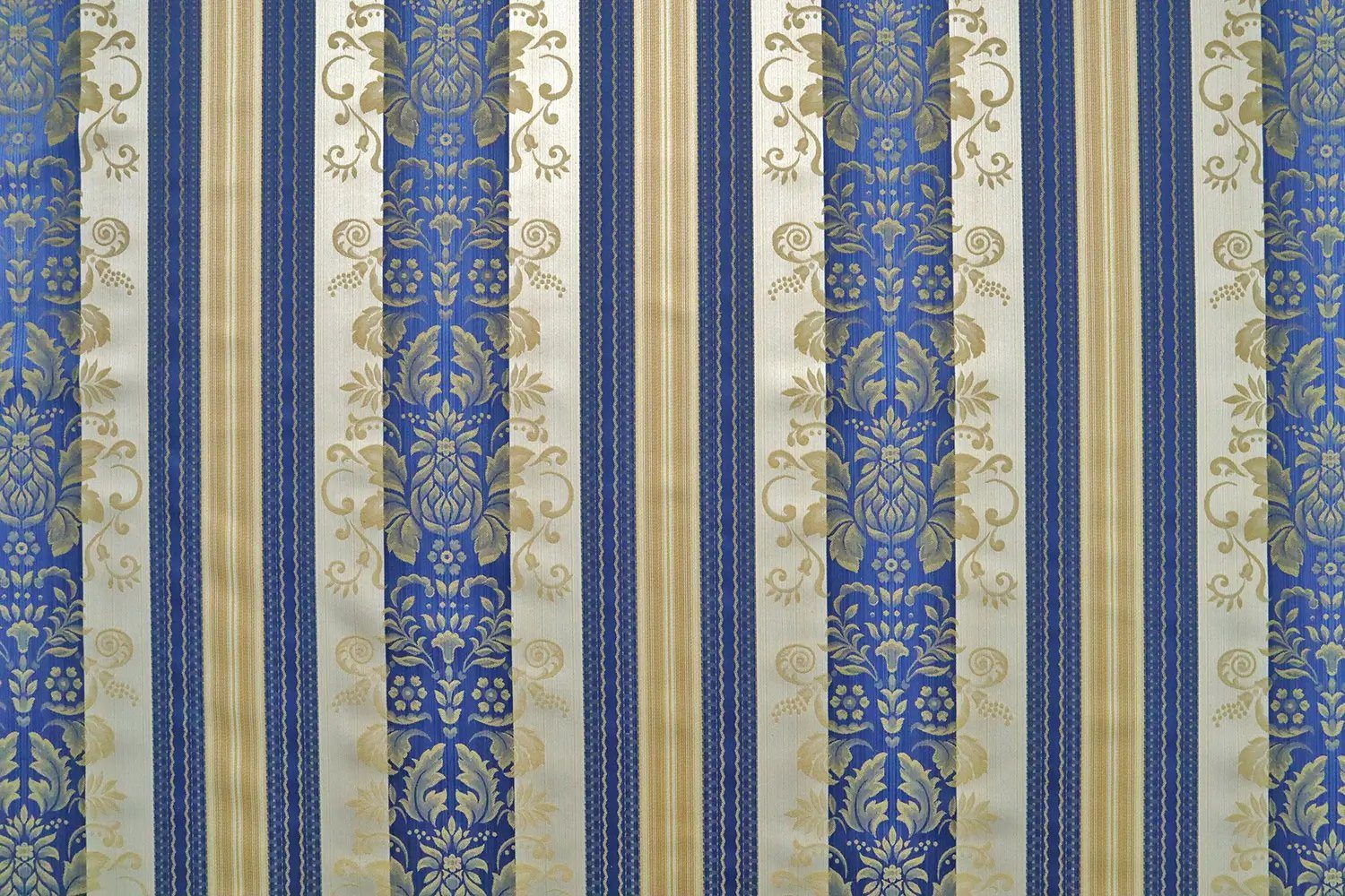 Stofferia Stoff Dekostoff Satin Jacquard Bondade Royalblau, Meterware