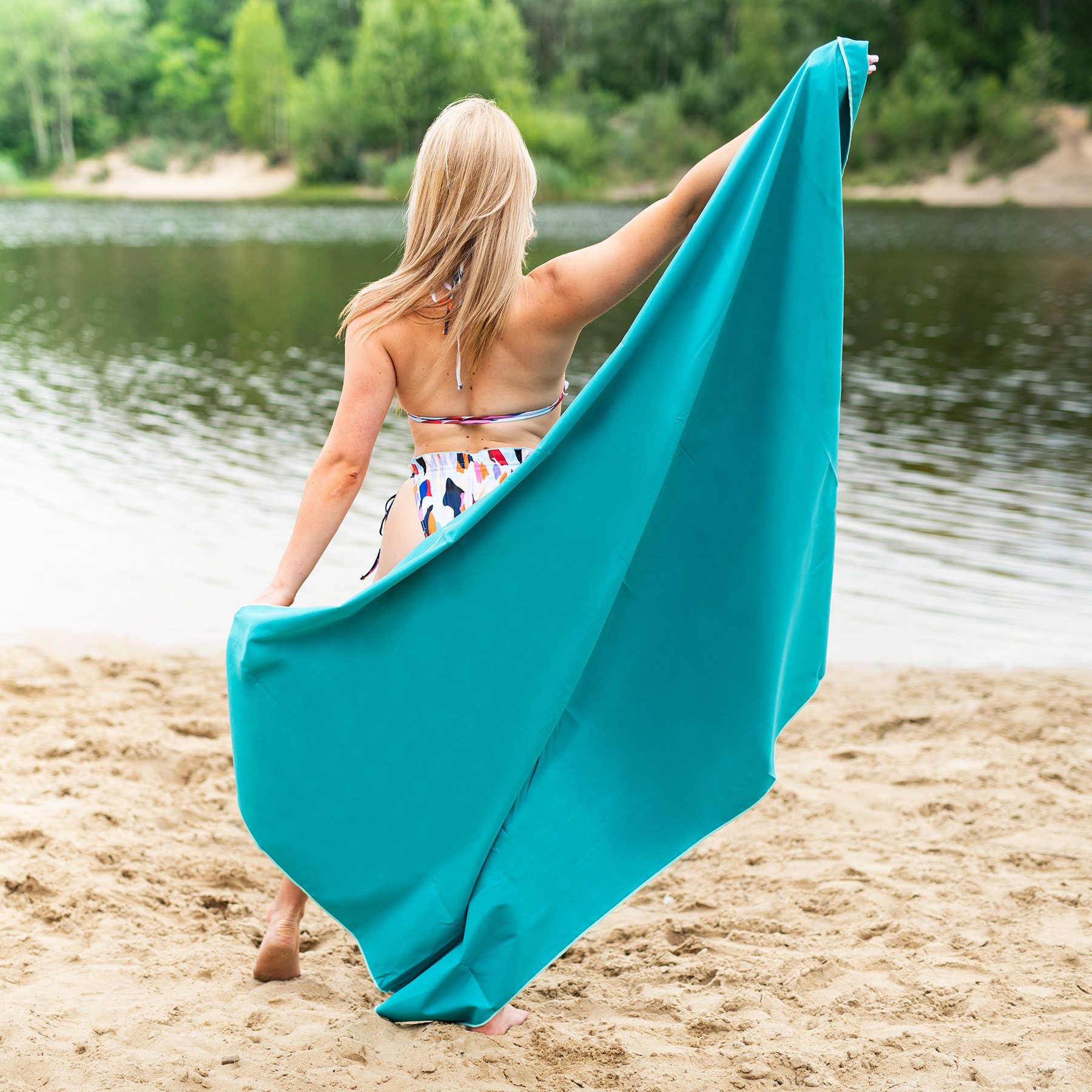 Nils Handtuch Mikrofaserhandtuch Campinghandtuch Strandtuch 180x100cm, Schnell trocknend – Bild 2 von 5