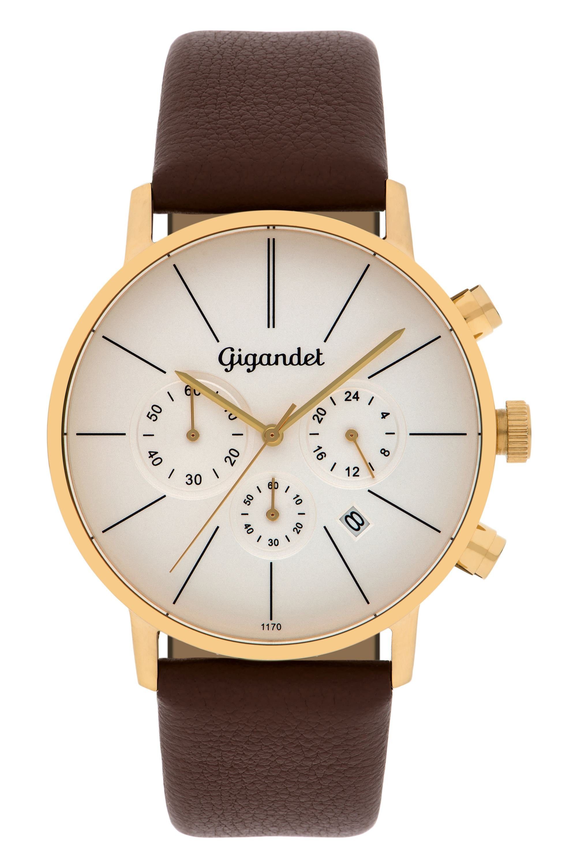 Gigandet Chronograph Minimalism, Mineralglas, Chronograph, Datumsanzeige, 24-Std. Anzeige | Quarzuhren