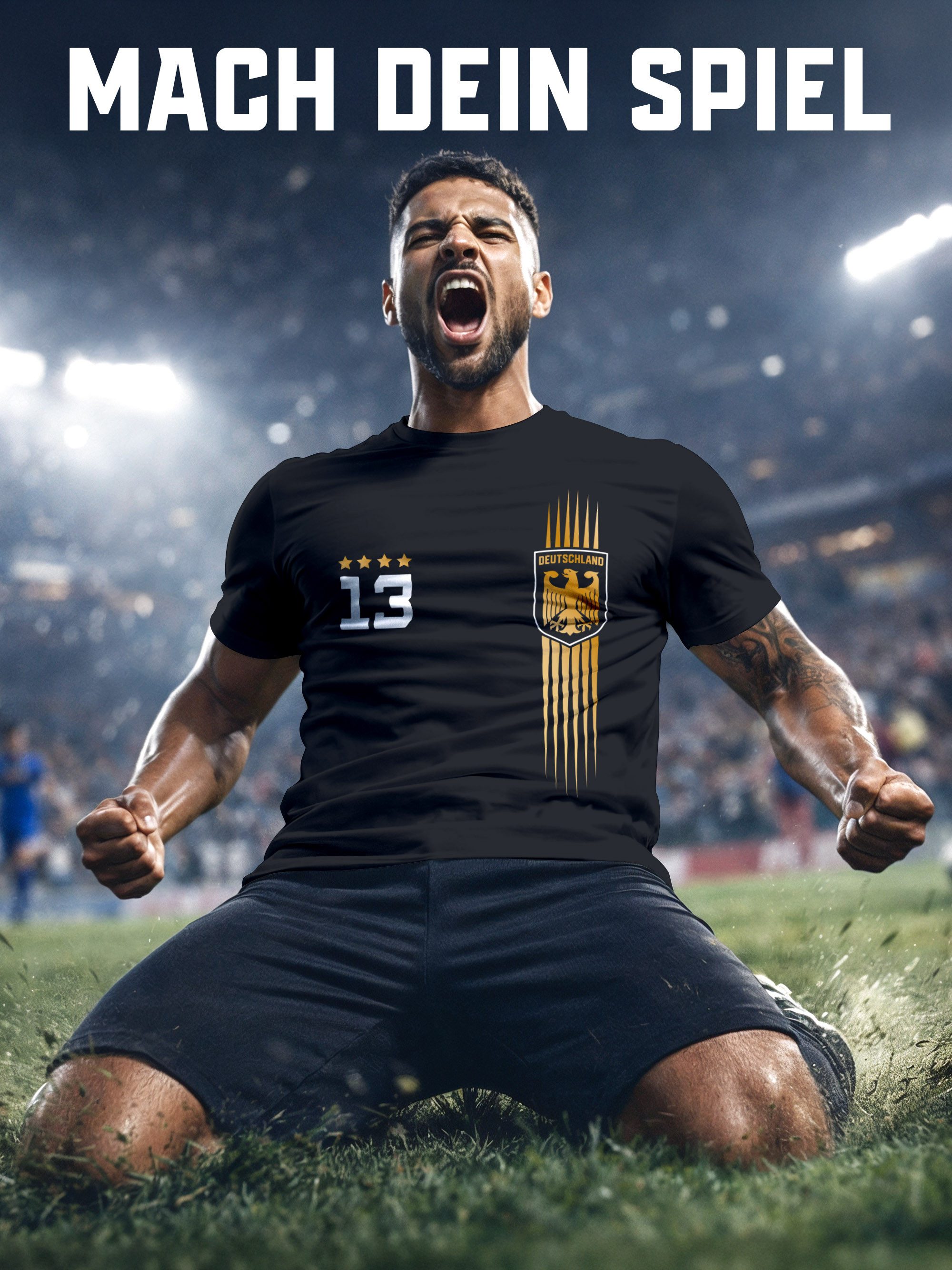 MoonWorks Print-Shirt Herren T-Shirt Deutschland Trikot Fußball WM Fußball-Sommer 2026 mit Print