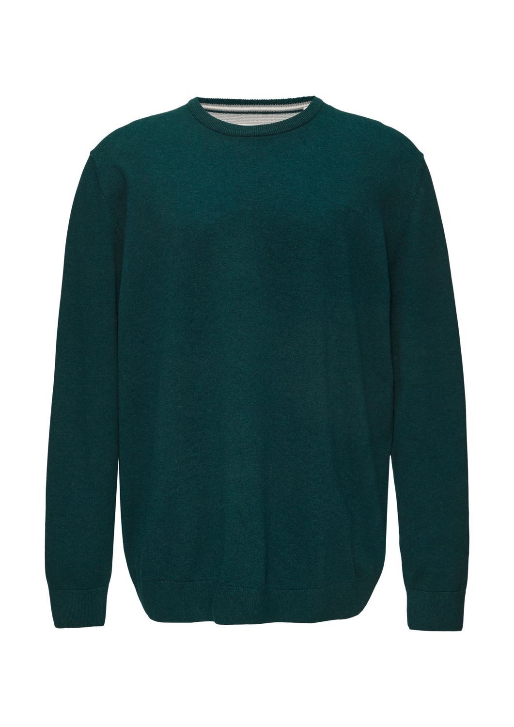 s.Oliver Rundhalspullover Basic (1-tlg) mit gesticktem Logo auf der Brust, günstig online kaufen