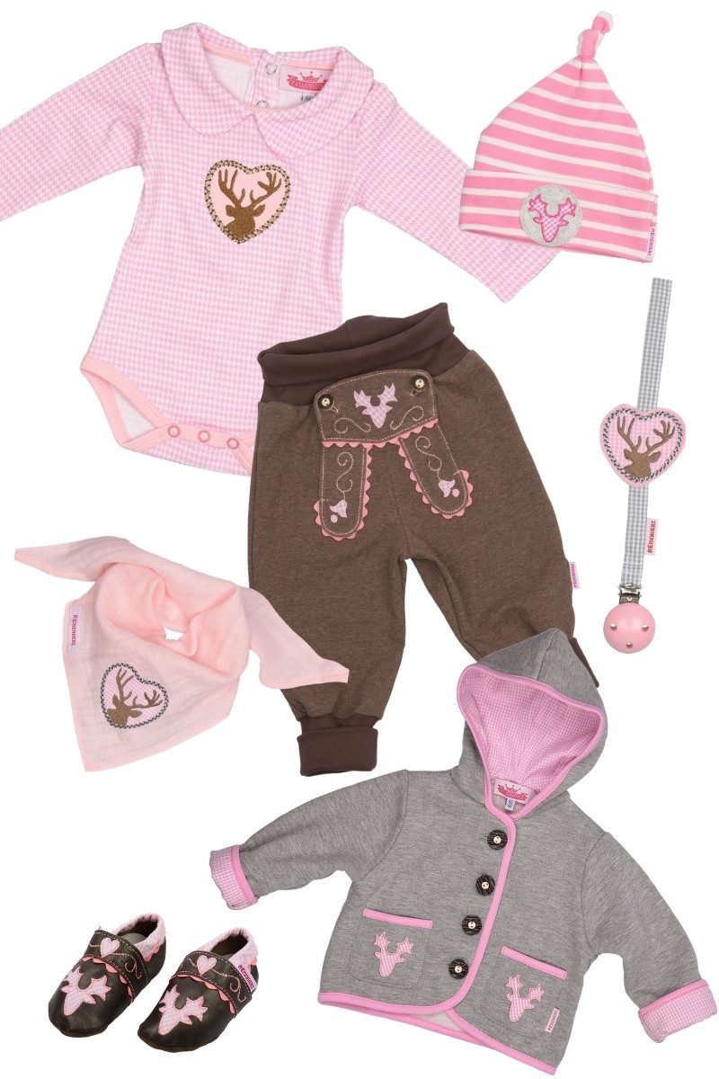 P.Eisenherz Trachtenkleid Babyhose - LEDERHOSE MADL - nougat/rosa