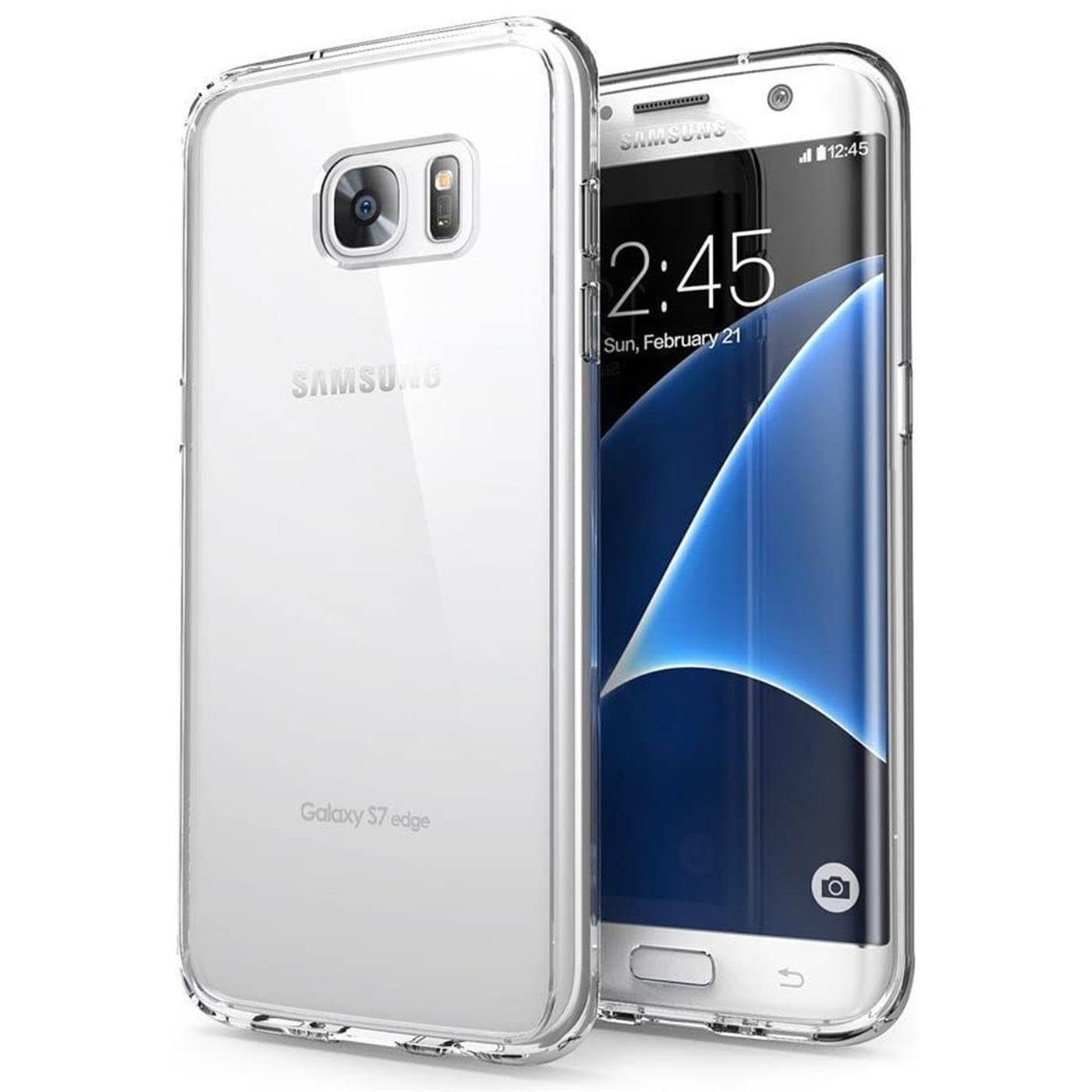 CoolGadget Handyhülle Silikon Handy Hülle Slim für Samsung Galaxy S7 Edge 5,5 Zoll, dünne TPU Schutzhülle Case in transparent / durchsichtig