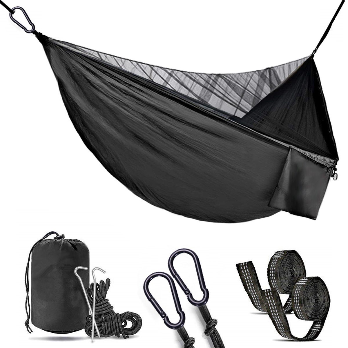 Daskoo Hängematte Hängematte Outdoor mit Moskitonetz, 270x140 cm Reisehängematte, Ultraleicht, Einfaches zum Öffnen, Tragbar, für Camping,Wandern, Hohe