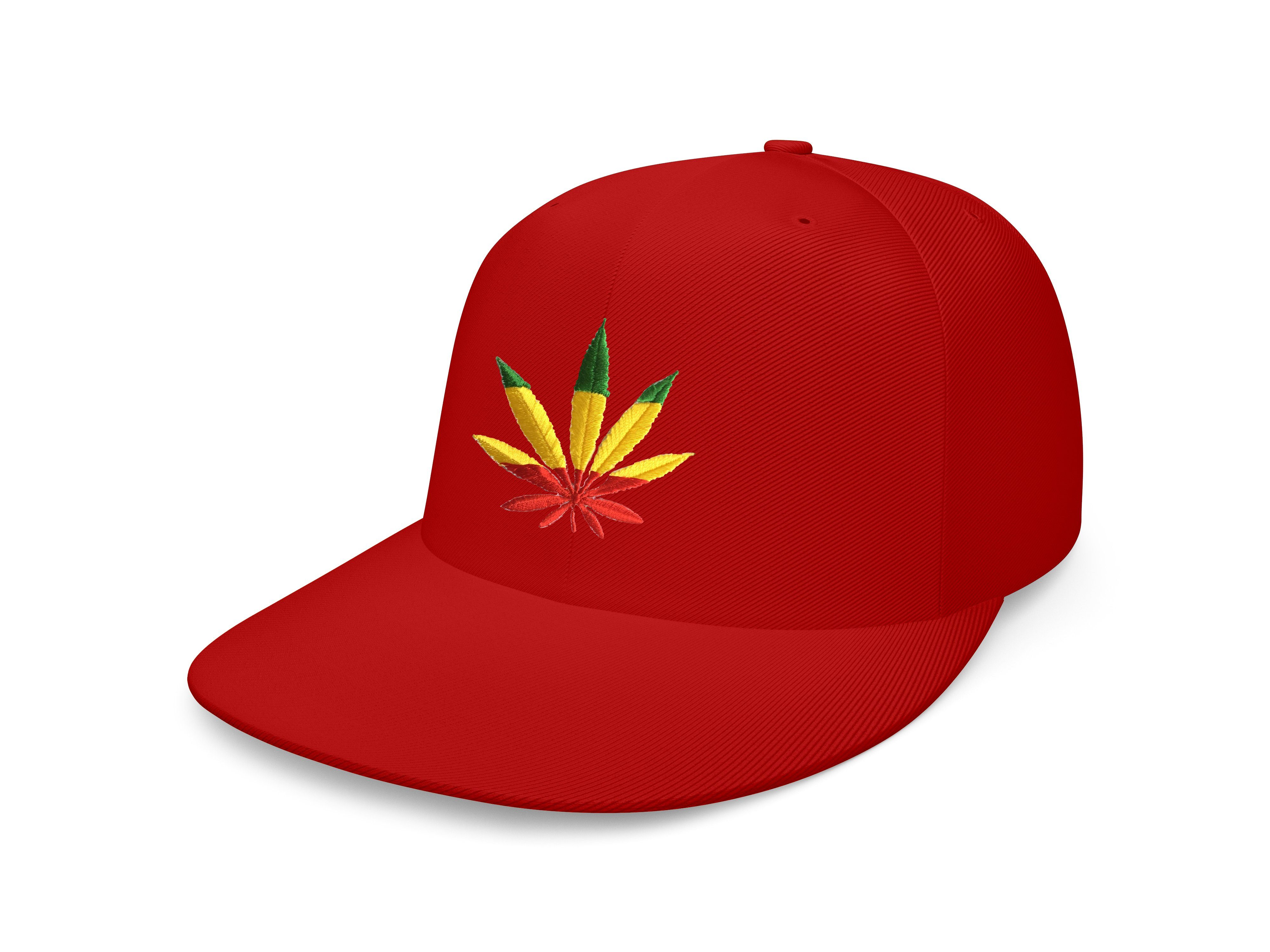Beanie Erwachsene Unisex Gras Blondie Patch Brownie Stick Jamaica & Rot Cannabis Reggae