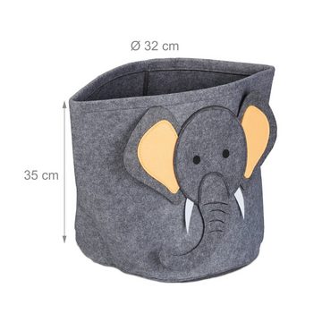 relaxdays Aufbewahrungsbox Aufbewahrungskorb für Kinder, Elefant