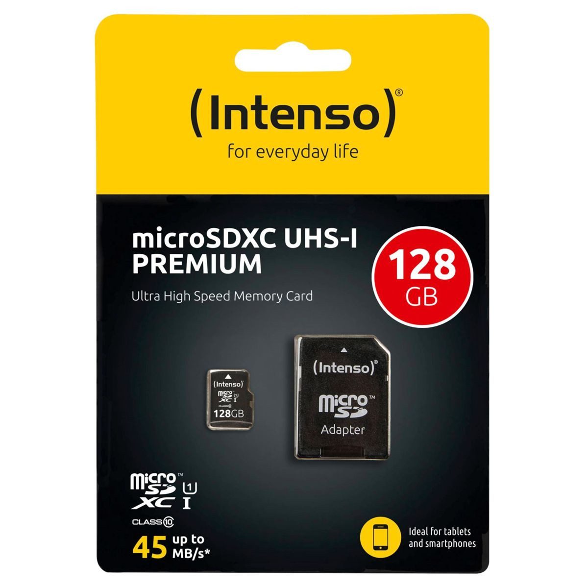 Intenso microSDXC Cards 128GB C10 UHS-I Premium mit Micro SD-Karte