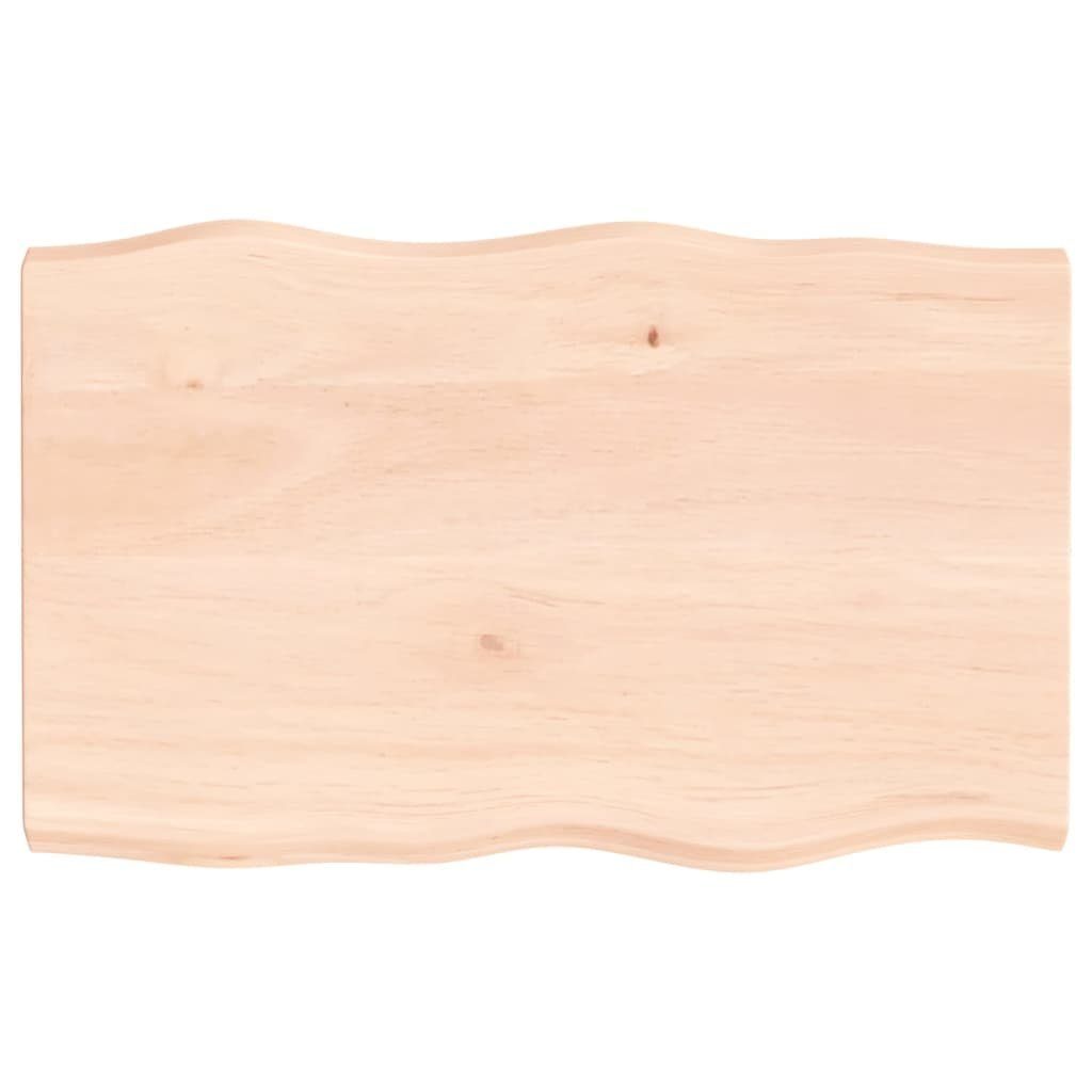 furnicato Tischplatte 80x50x(2-4) cm Massivholz Unbehandelt Baumkante (1 St)