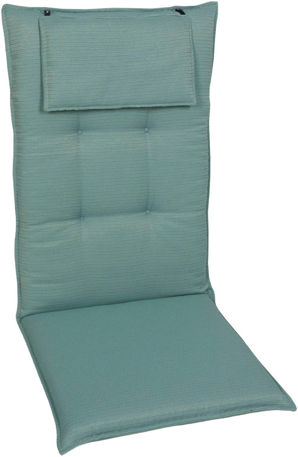 KONIFERA Hochlehnerauflage, (Spar-Set, 4 St), Struktur uni hellgrün - Maße BxLxH ca.: 50 cm x 120 cm x 7 cm