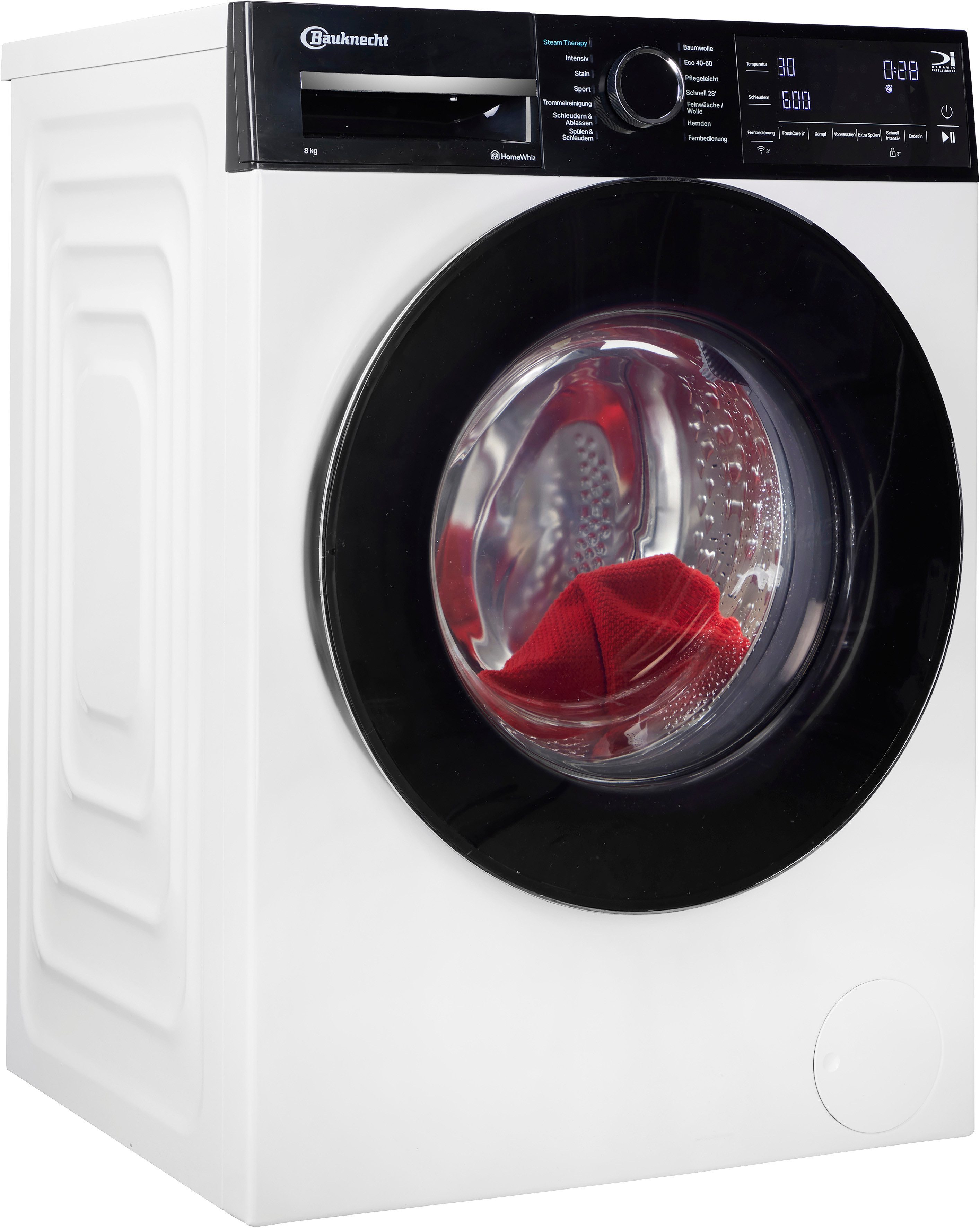 BAUKNECHT Waschmaschine B WM 8A6 BC S, 8 kg, 1400 U/min, Adaptive Wash – Intelligente Anpassung  für perfekte Waschergebnisse