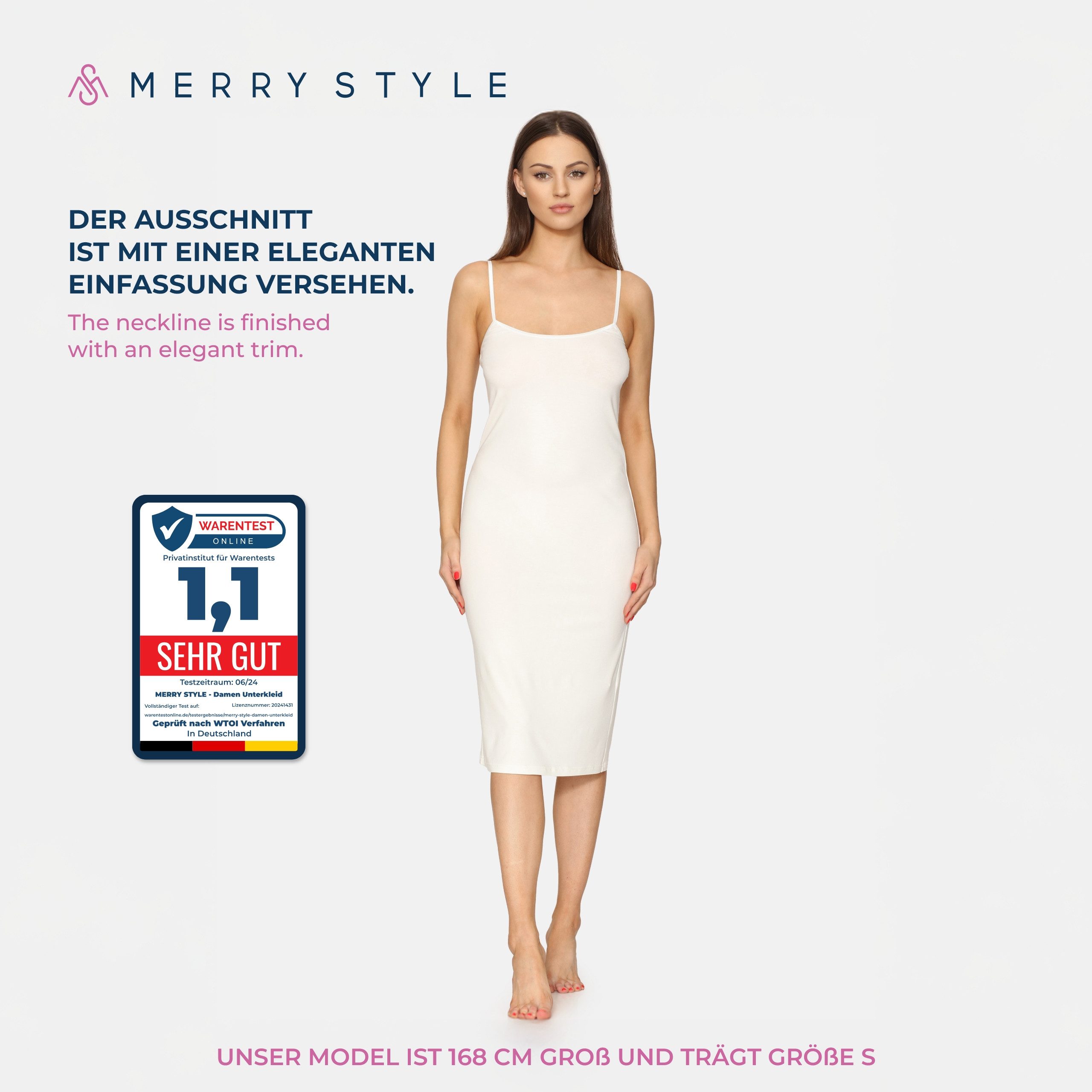 Merry Style Unterkleid Damen Spaghettikleid MS10-402 (1-tlg) aus Viskose