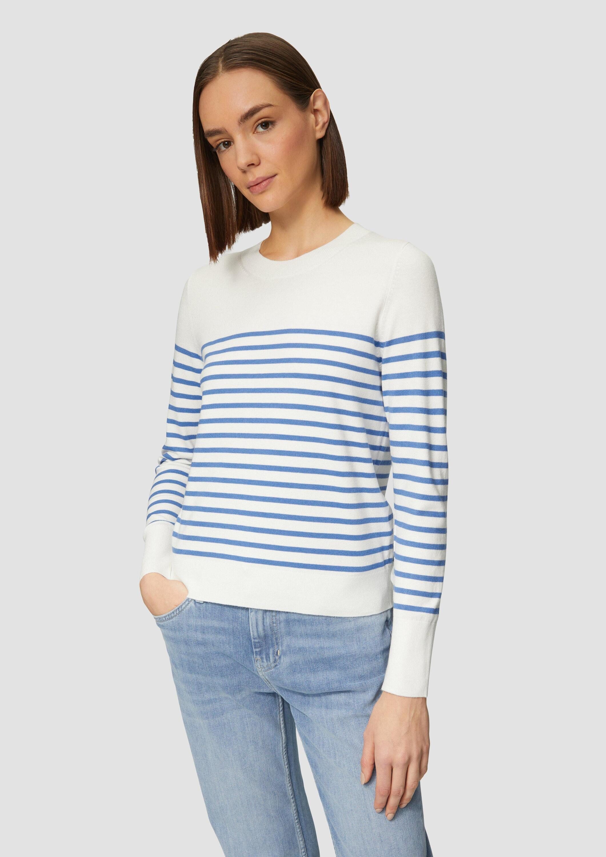 s.Oliver Longpullover Strickpullover Gestreifter Pullover aus günstig online kaufen