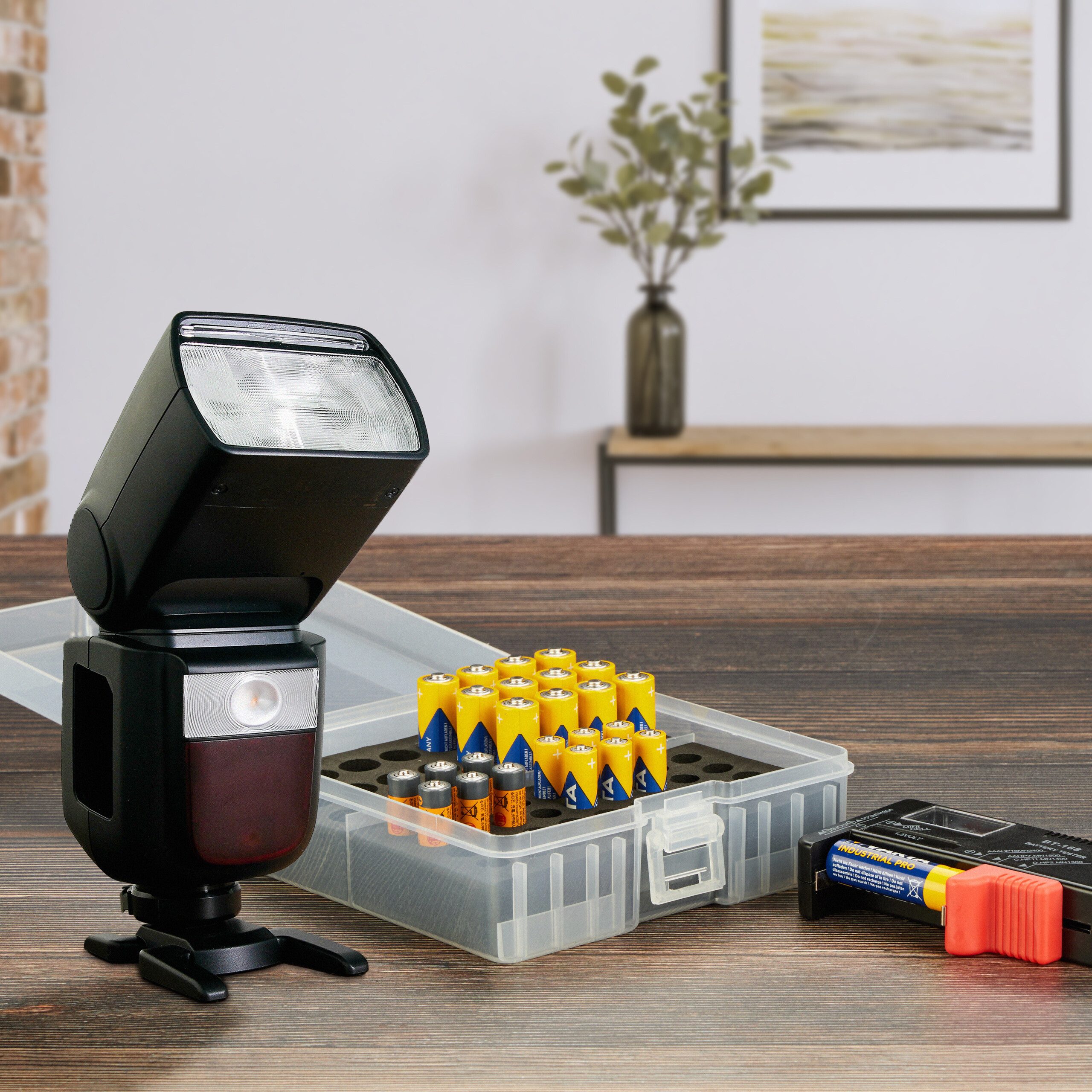 relaxdays Batteriebox mit Test (Batterieaufbewahrungsbox mit Batterietester, 2 St., 2-teiliges Set: 1x Batteriesammelbox und 1x Batterieprüfgerät)