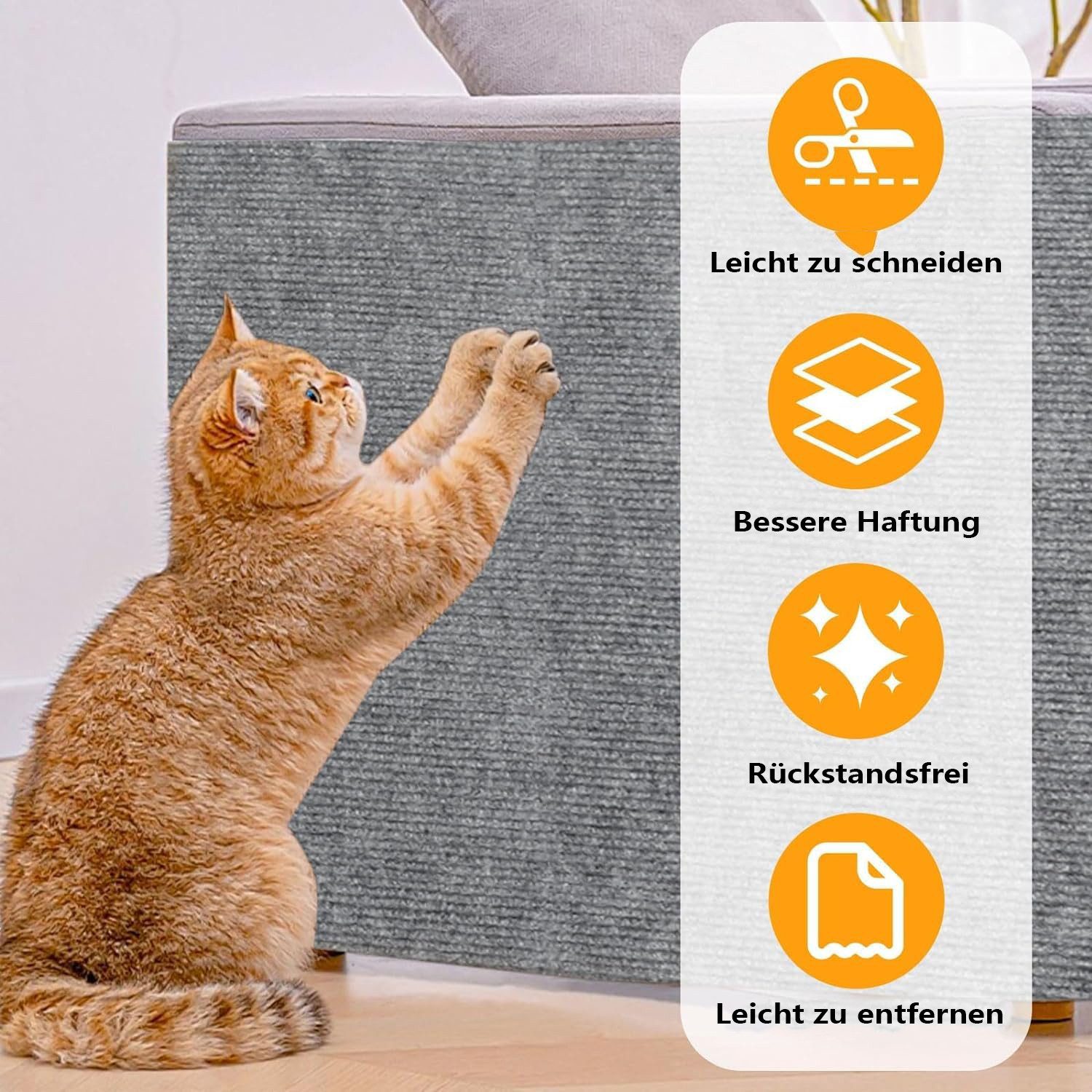 Agger Kratzmatte Katze Wand Kratzschutz Sofa Schutz Selbstklebende Kratzteppich, Kratzmatte Sofa Schutz DIY Krallen Katzen Teppich