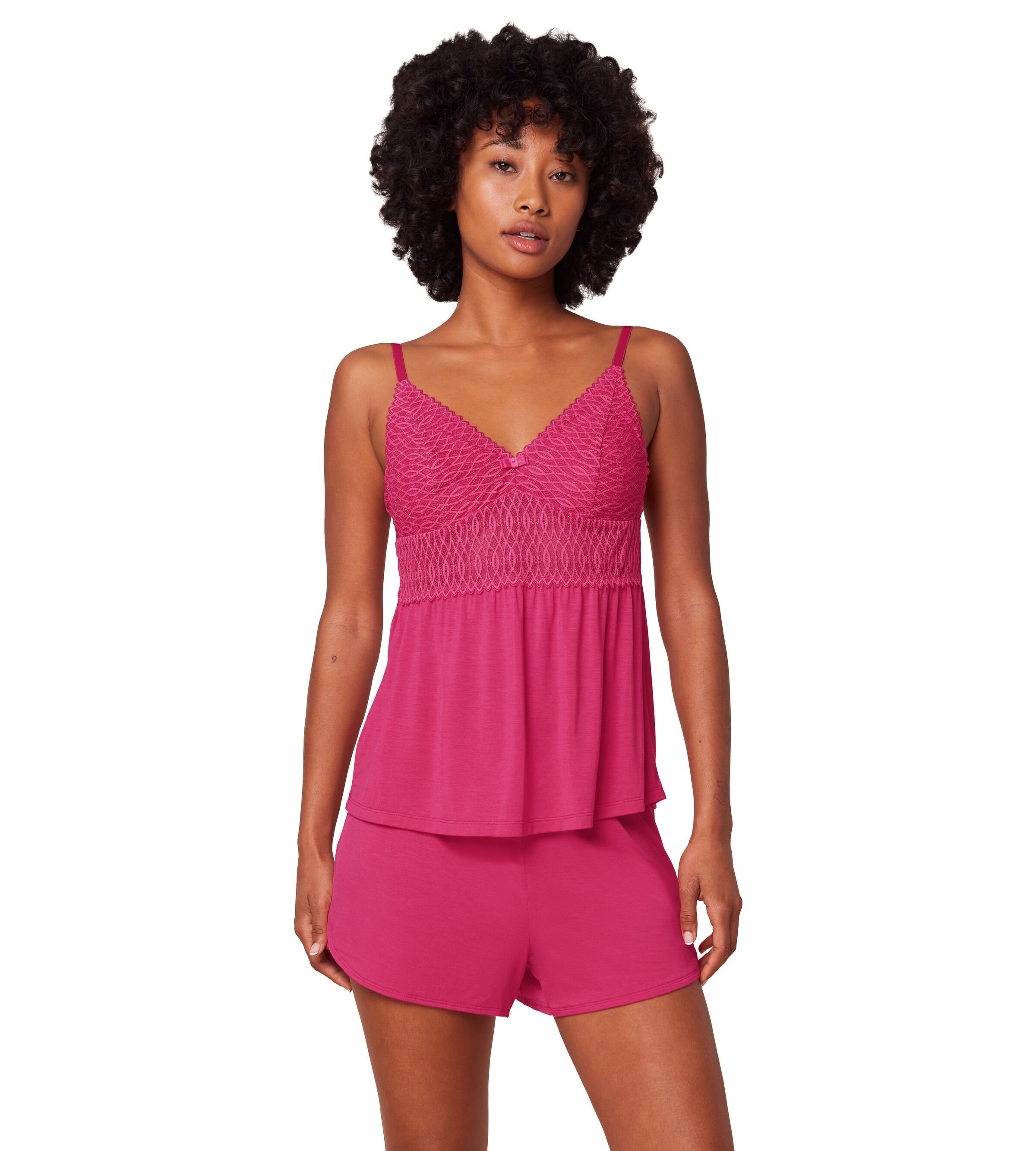 Triumph Pyjama Triumph Pyjama kurz Aura Spotlight 10218289 Ripe Raspberry (1 Stück, 1 tlg., 1 Stück)