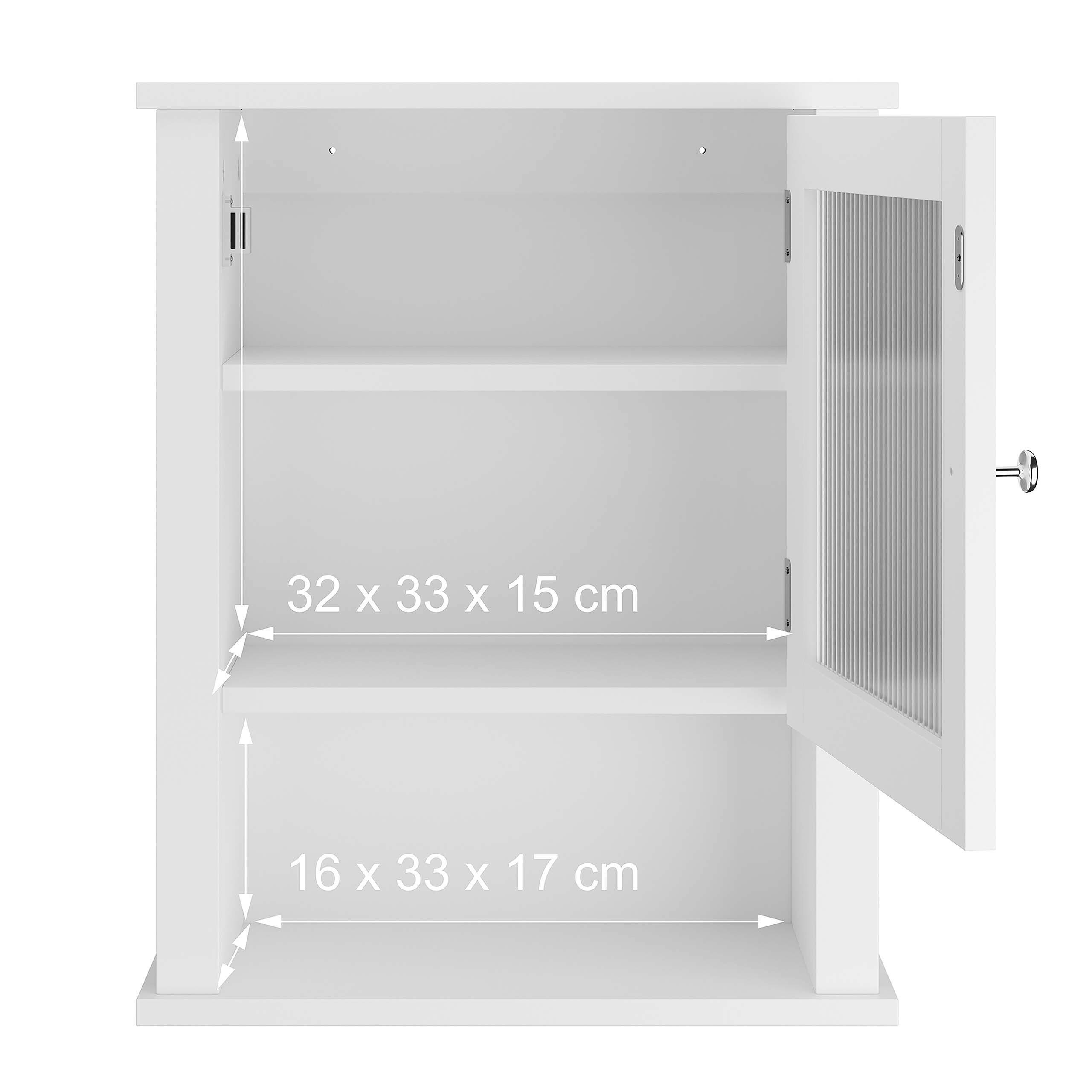 relaxdays Hängeschrank Hängender Badschrank mit Tür (1-St) – Bild 5 von 5