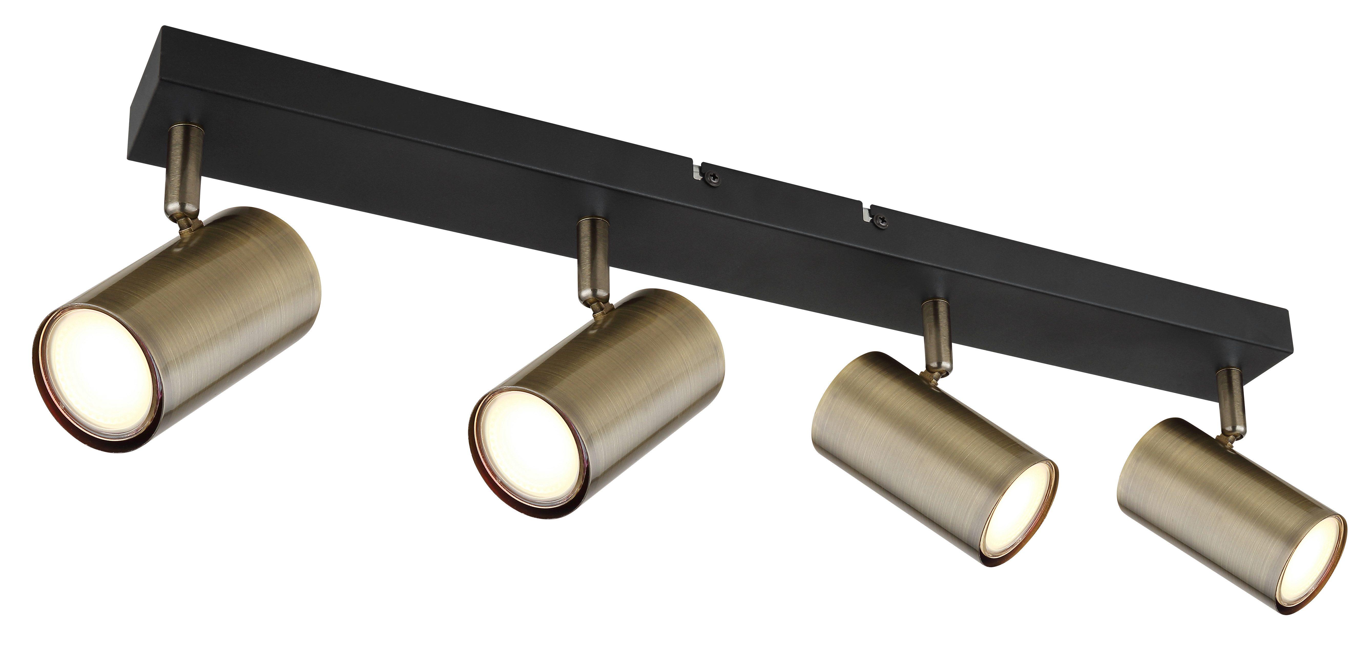 GLOBO LIGHTING Deckenspot ROBBY, ohne Leuchtmittel, Strahler Schwarz/Alt-Messing, GU10, schwenkbar