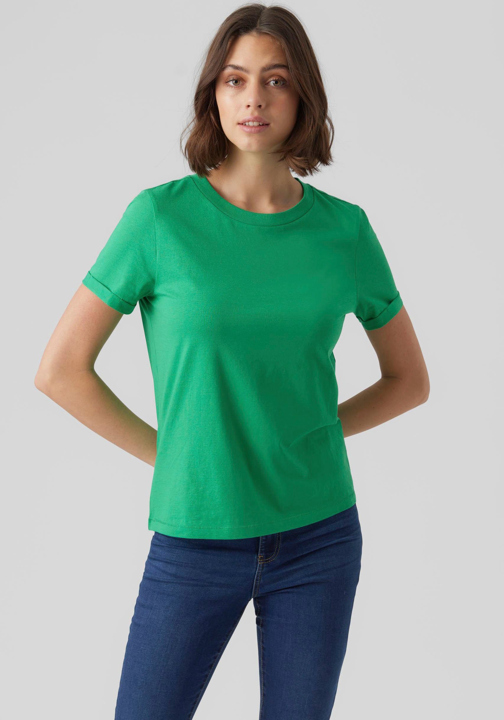 Vero Moda Kurzarmshirt VMPAULA Green Bright T-SHIRT NOOS S/S