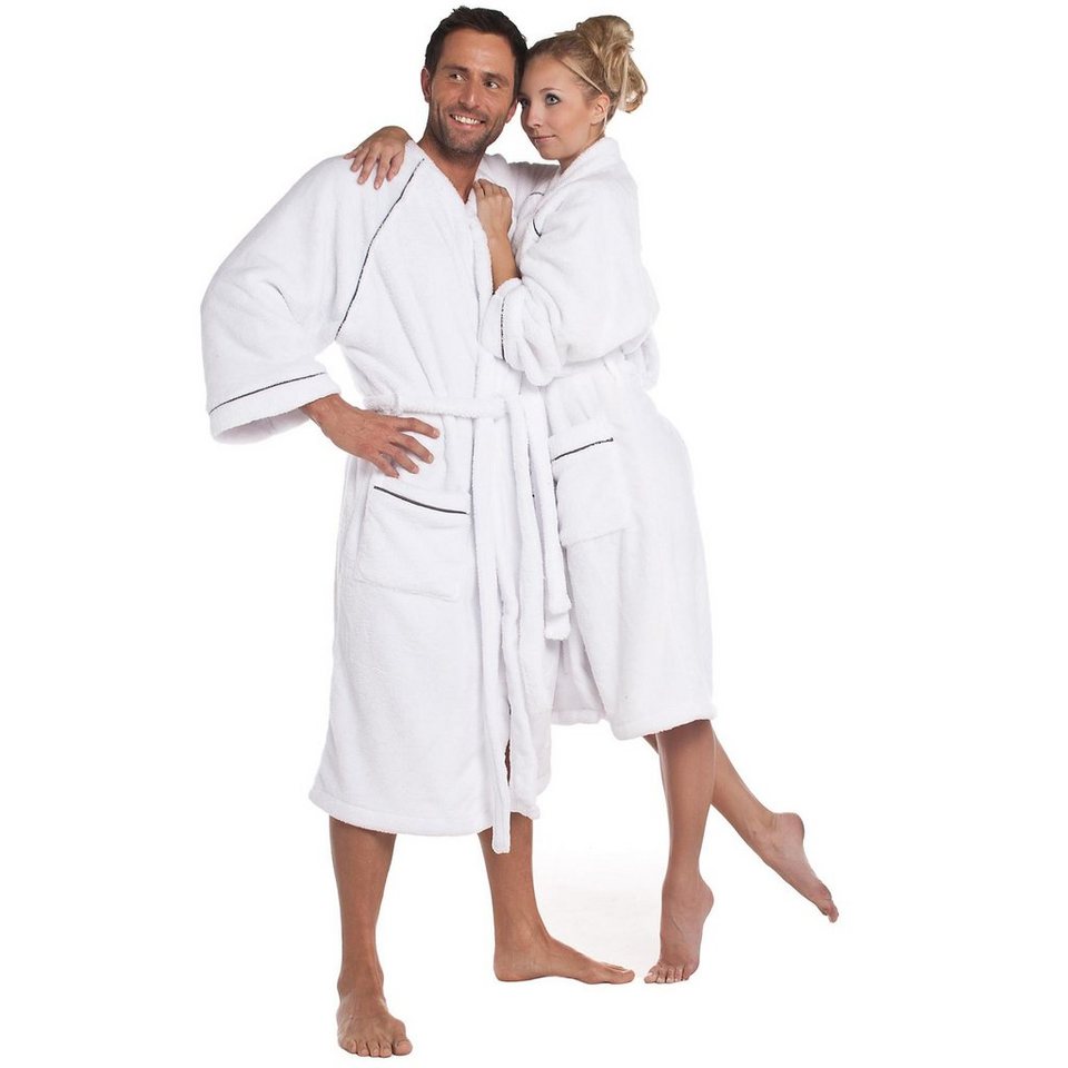 CelinaTex Bademantel Saunamantel Kimono für Sie&Ihn flauschig Wellsoft  anthrazit S, Polyester