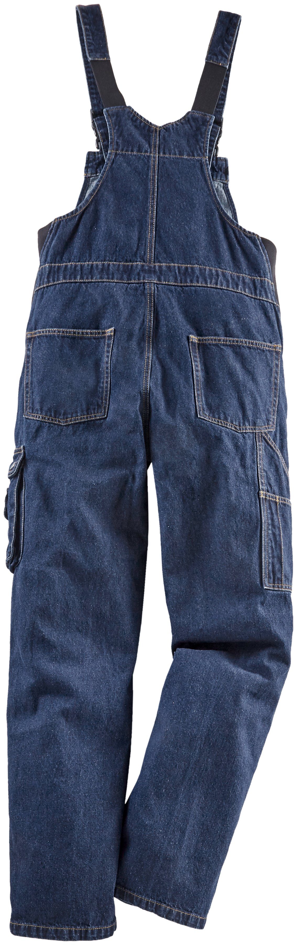 Baumwolle, mit dehnbarem comfort Jeans 100% langlebig fit) robuster und Latzhose Worker Country 11 strapazierfähig Jeansstoff, (aus Taschen, Northern Bund,
