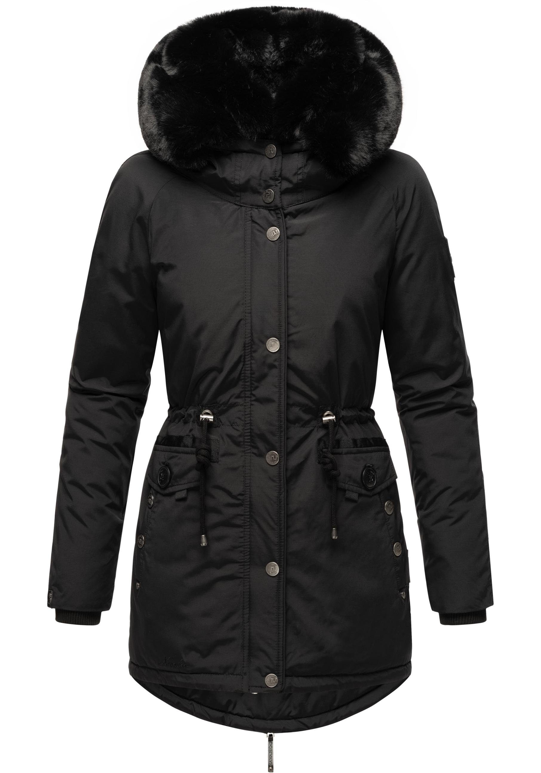 Navahoo Wintermantel Sweety Deluxe modischer Winterparka mit großer doppelter Kapuze