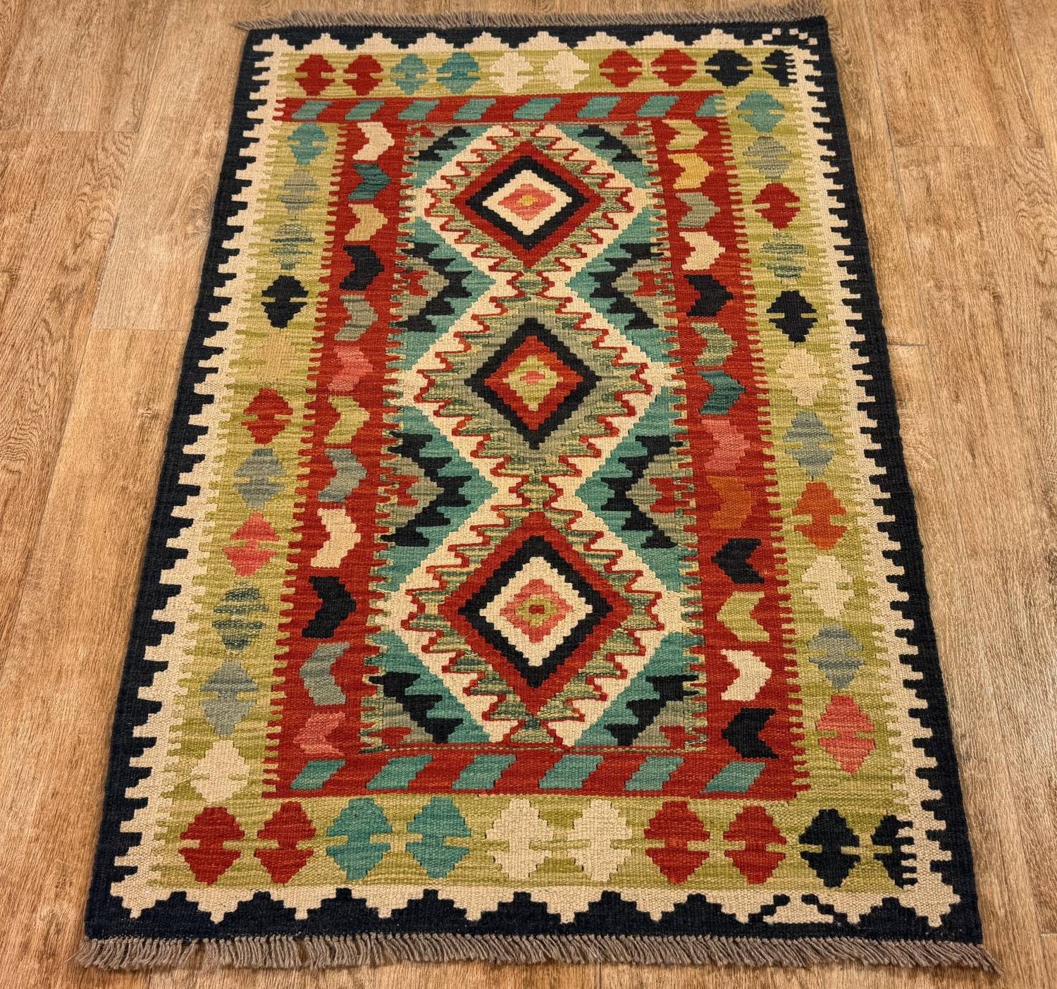 Rug Studios Teppich KELIM ORIGINAL HANDGEARBEITET, Rechteckig, Höhe: 5 mm, Handgewebt, 88 x 125 cm, Multi